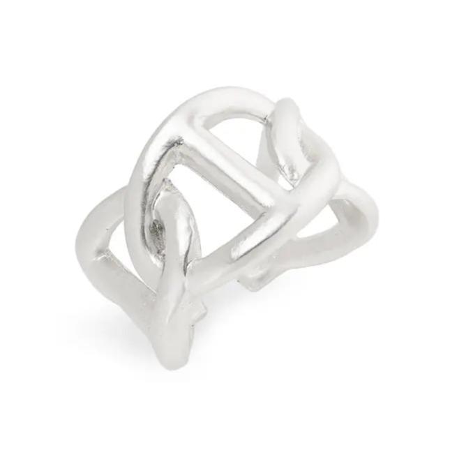 R71018 Bague bandeau rigide maillons oversize - Karine Sultan - Créations Uniques