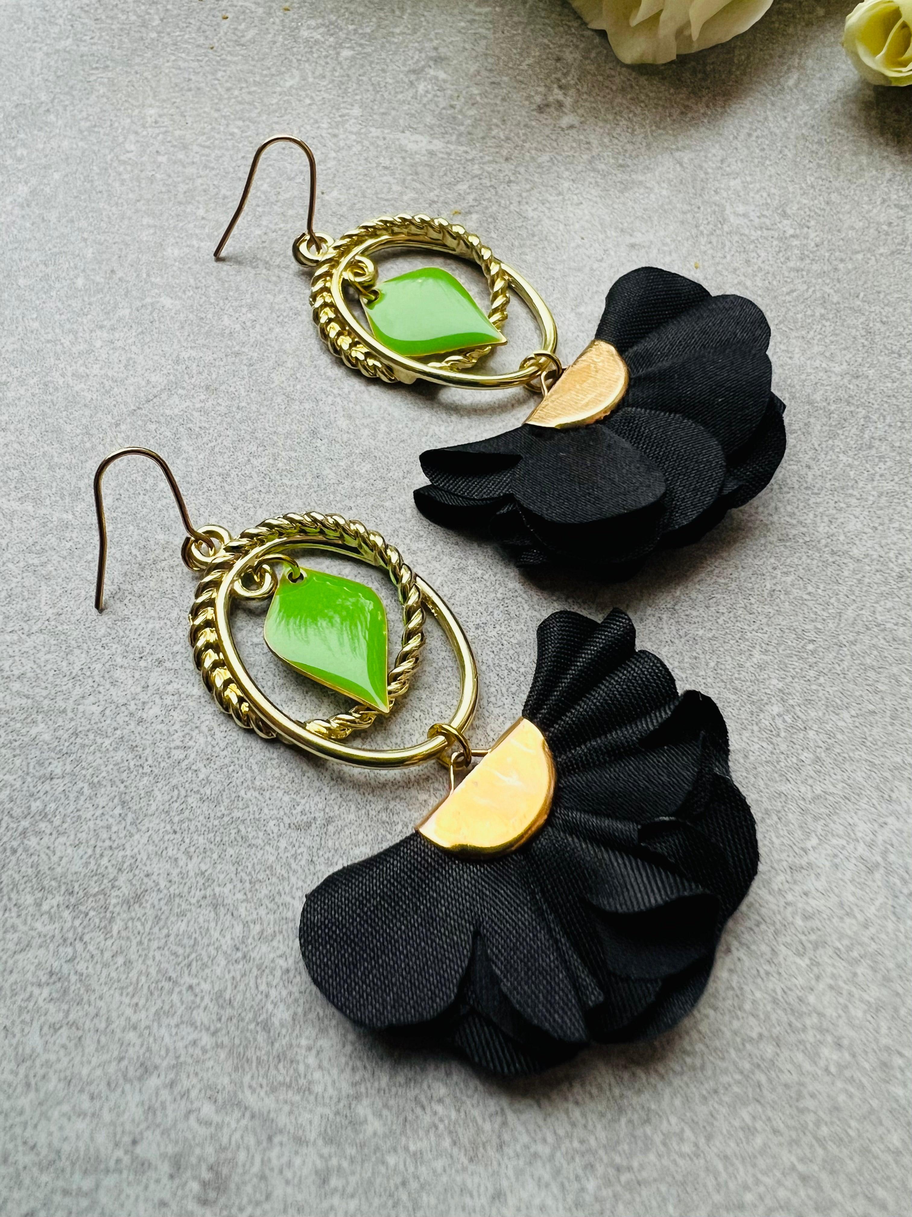 Boucles d’oreilles ALBA rétro stylé et coloré - Créations Uniques - Créations Uniques