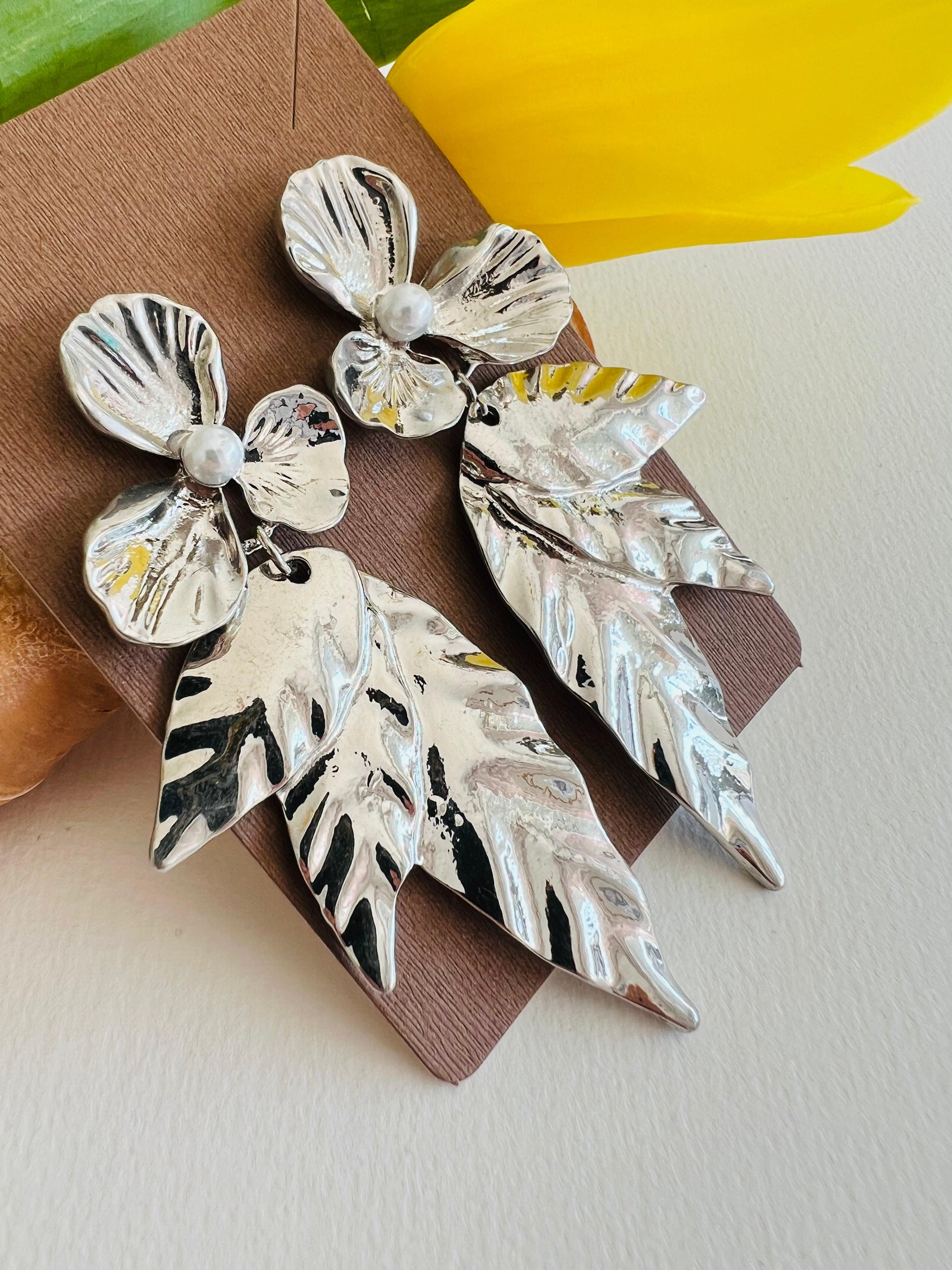 Boucles d’oreilles feuilles CANDELARIA - Créations Uniques