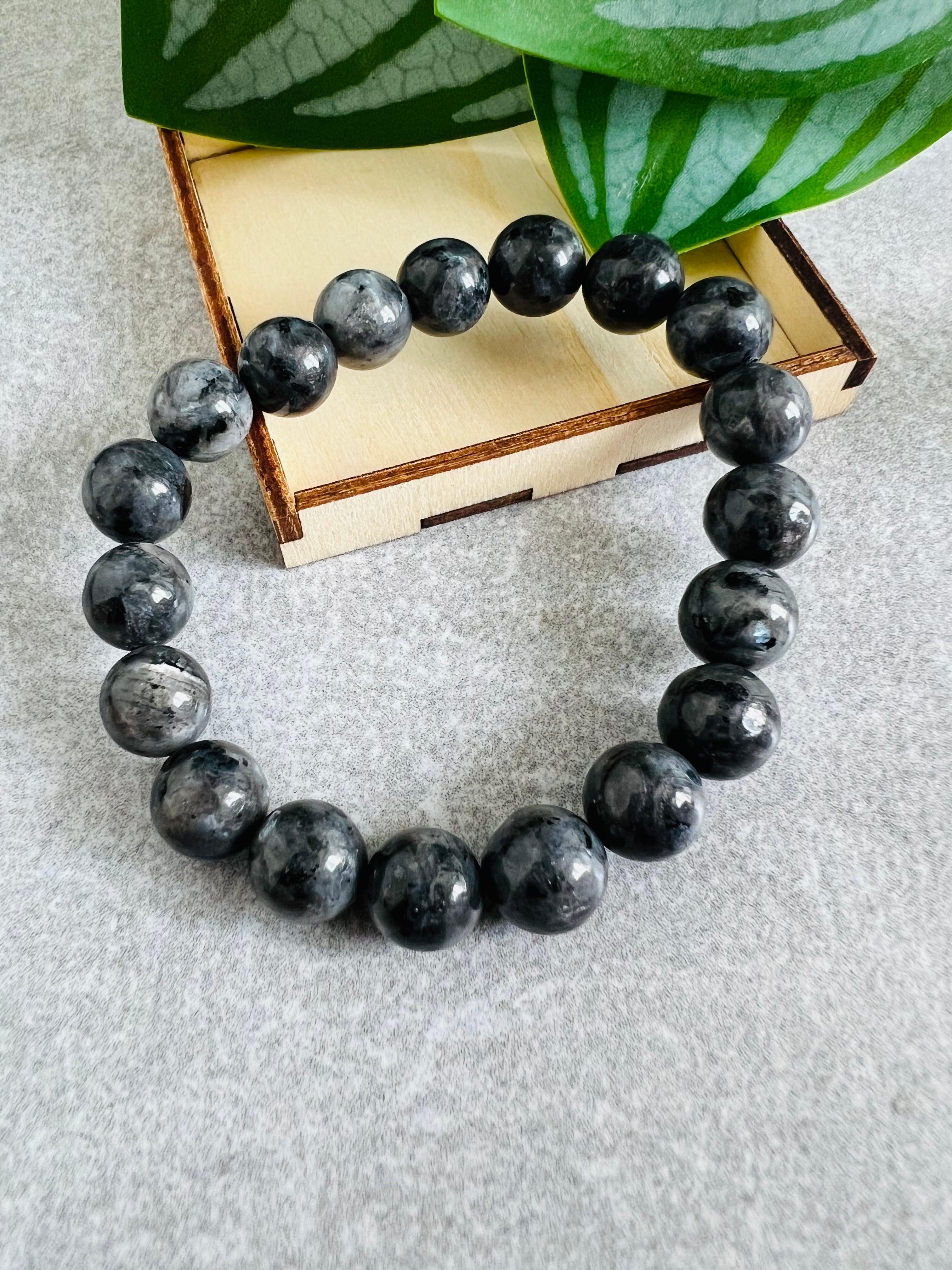 Bracelet perles GRIS FONCÉ - Créations Uniques