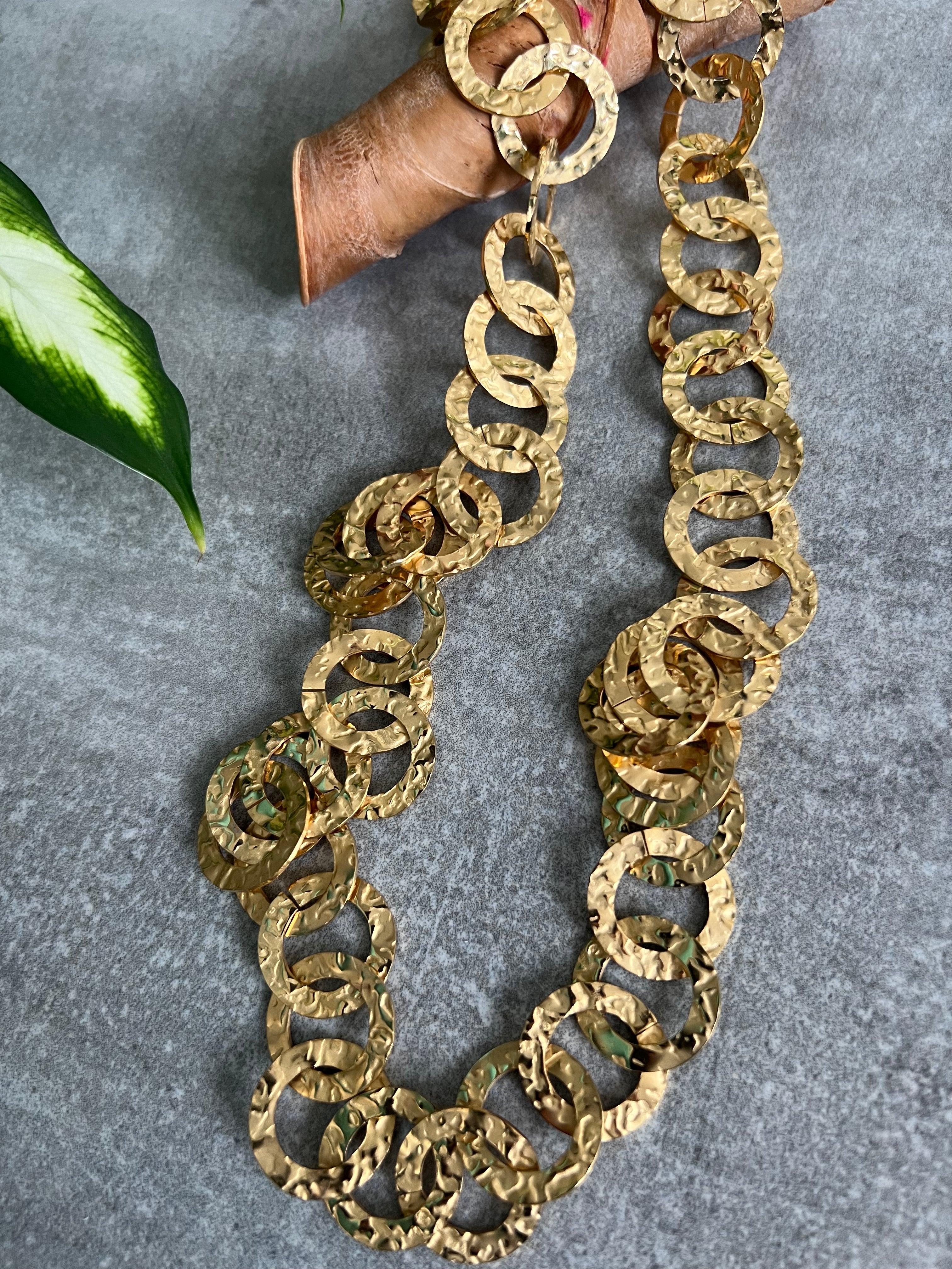 Collier chic MARIJAM sautoir maillons dorés - Créations Uniques