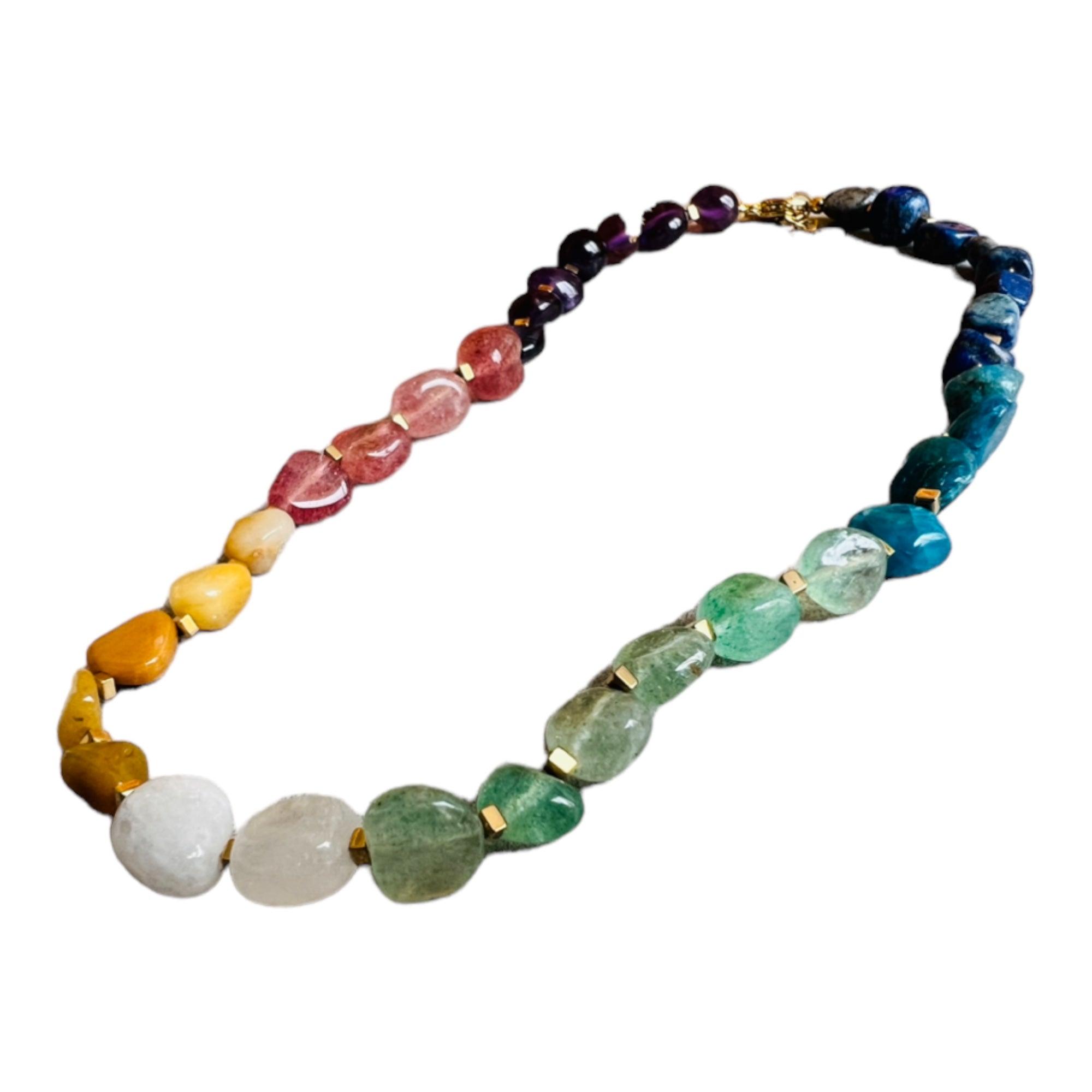 Collier MARIE-GALANTE ras de cou perles multicolores - Créations Uniques