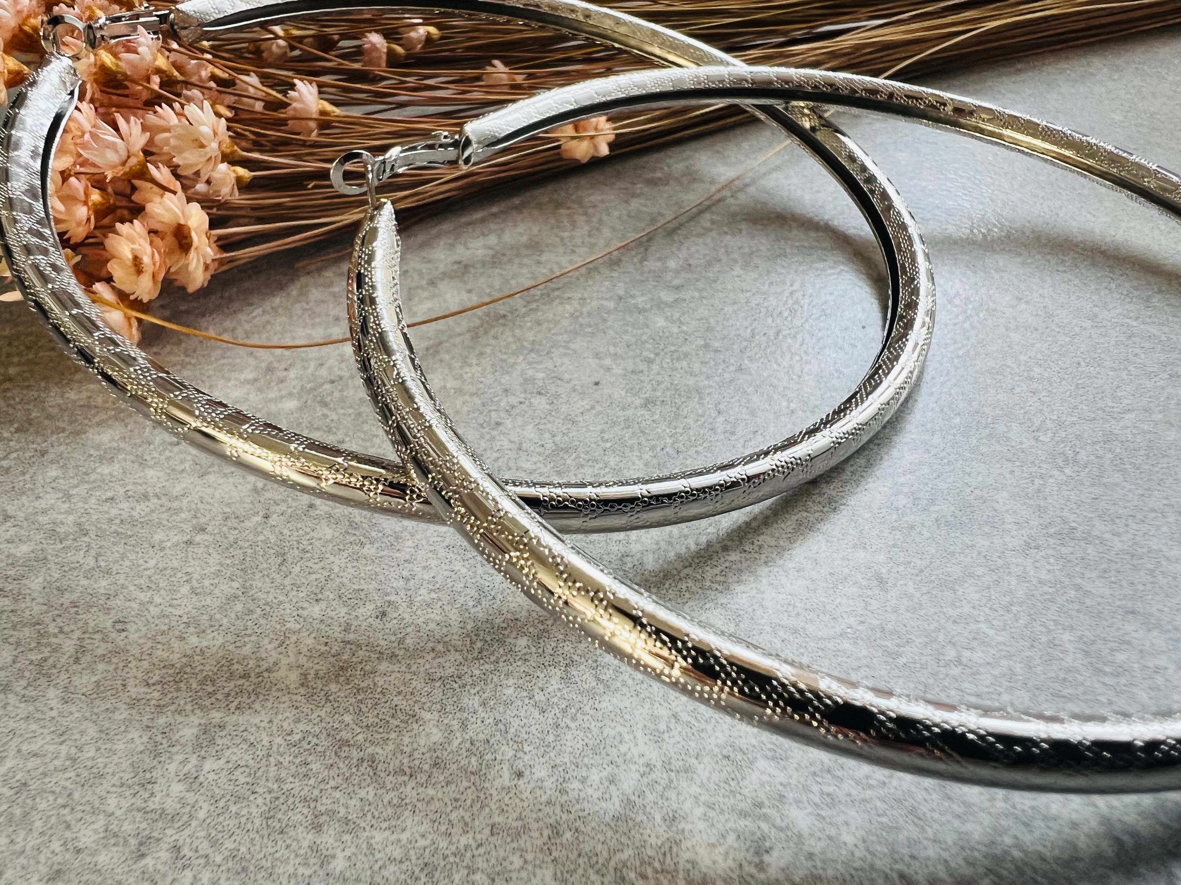 Boucles d’oreilles ADRIANA créoles grand modèle 10 cm - Créations Uniques