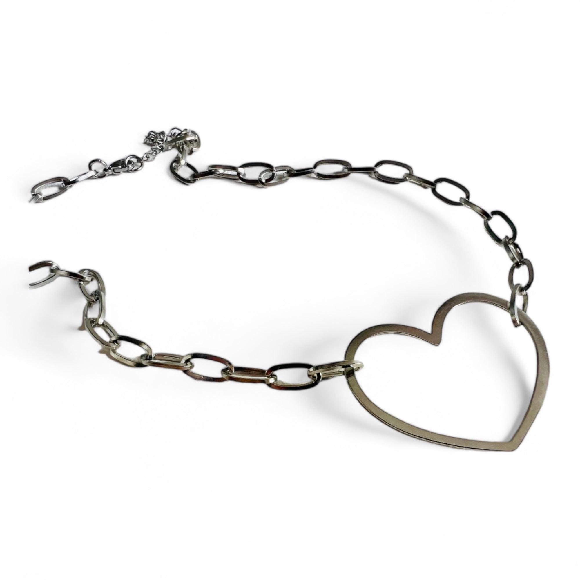 Collier LOUISETTE collier cœur argenté - Créations Uniques