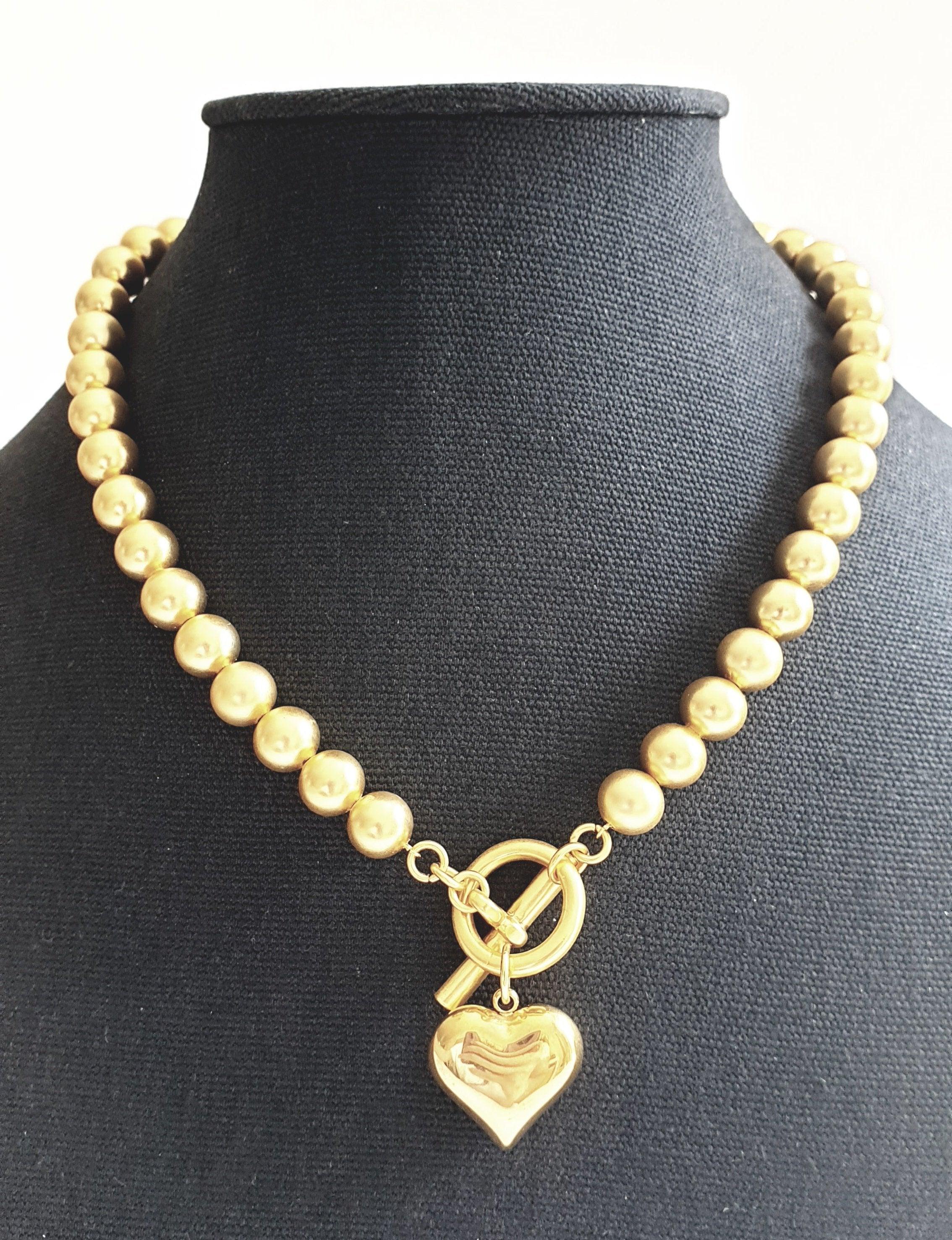 N74613 Collier cœur doré - Karine Sultan - Créations Uniques