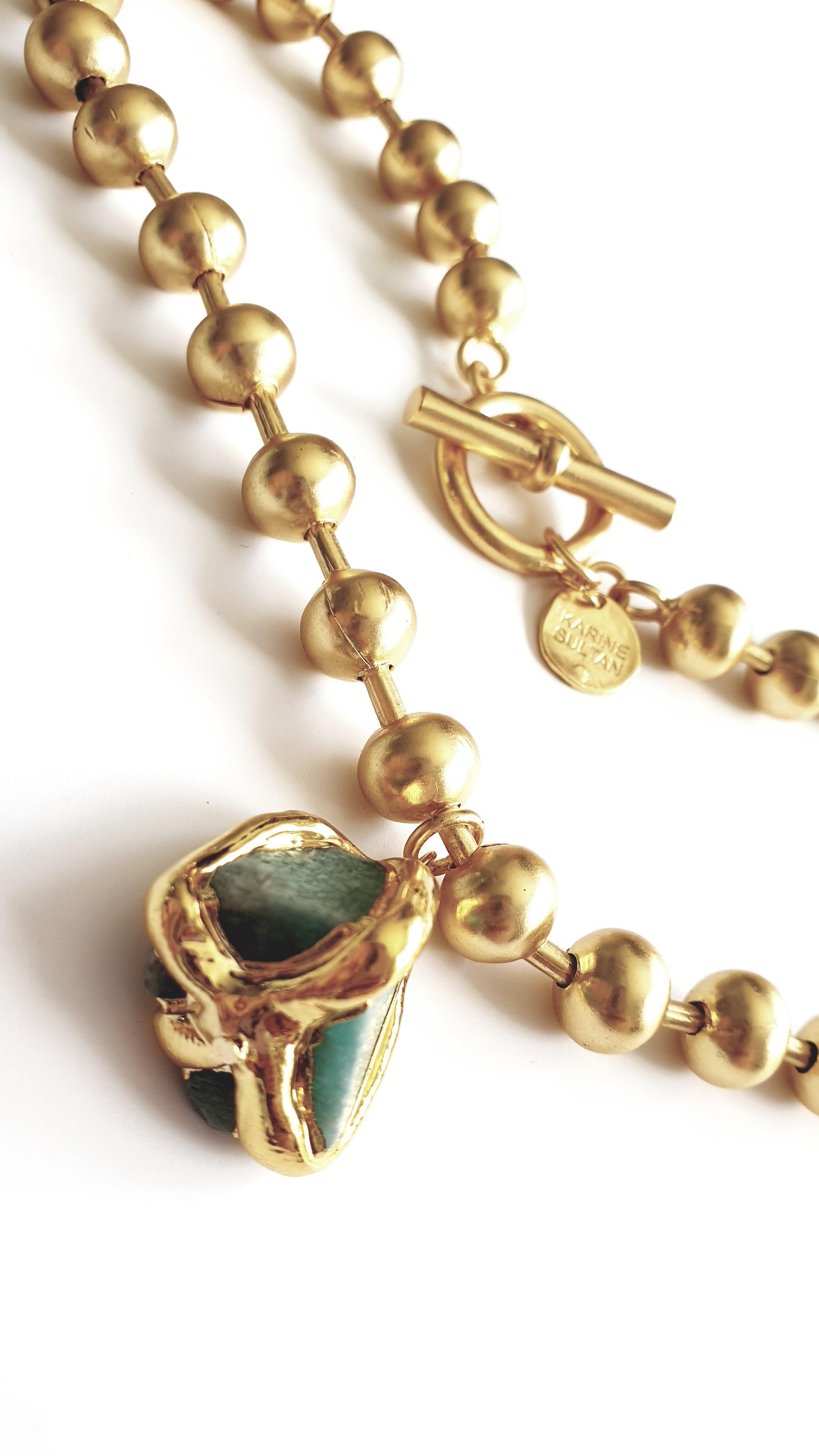 N75519 Collier pierres Blizzard - Karine Sultan - Créations Uniques