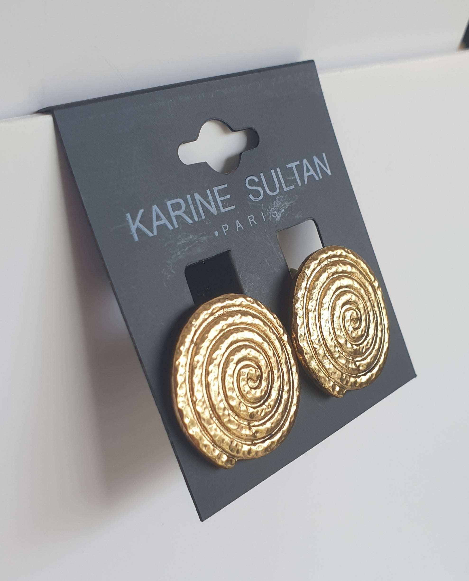 E62096 Boucles d'oreilles clips spirales spirales - Karine Sultan - Créations Uniques