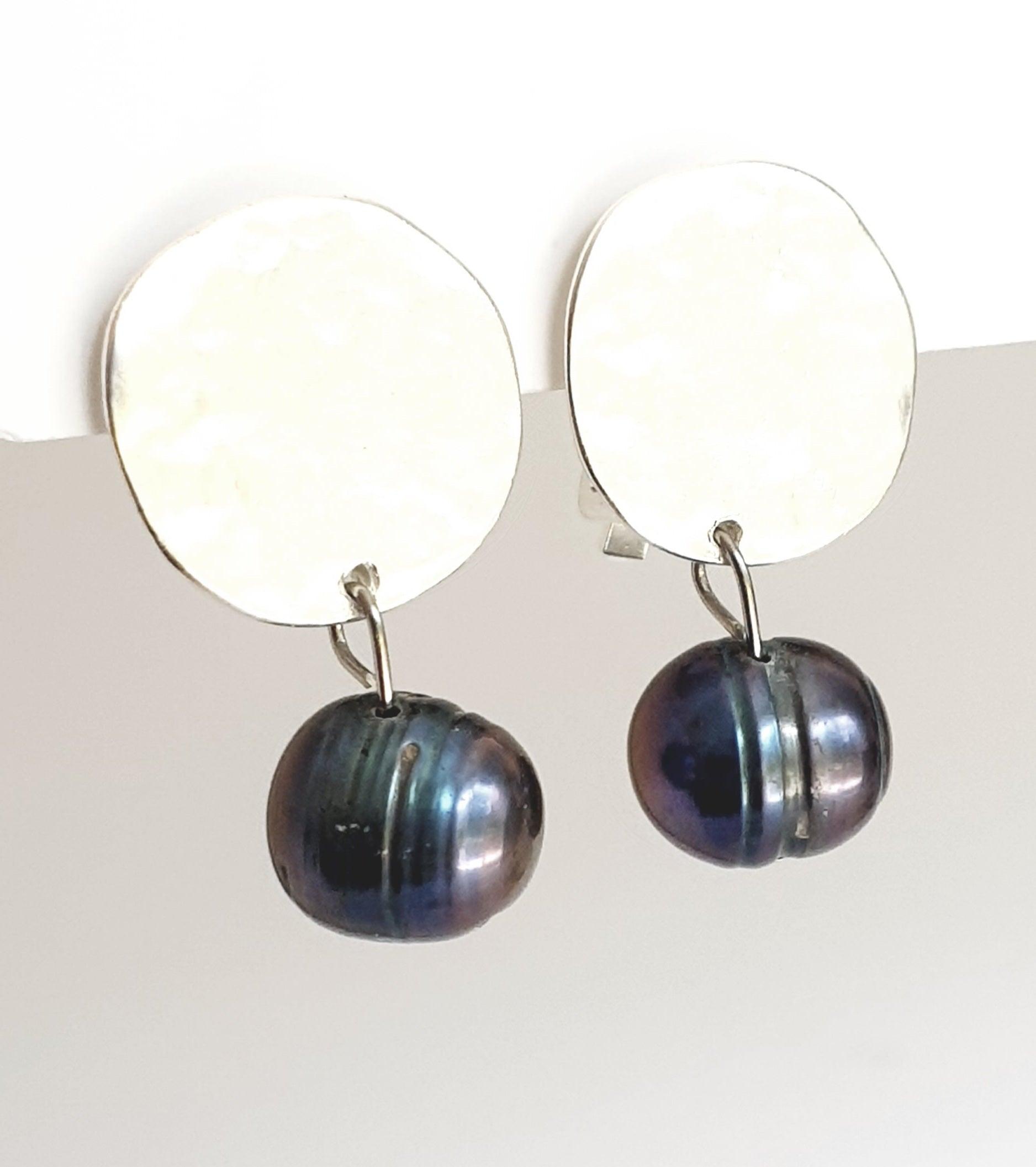 E70613 Perle noire paon - à clipser - Karine Sultan - Créations Uniques