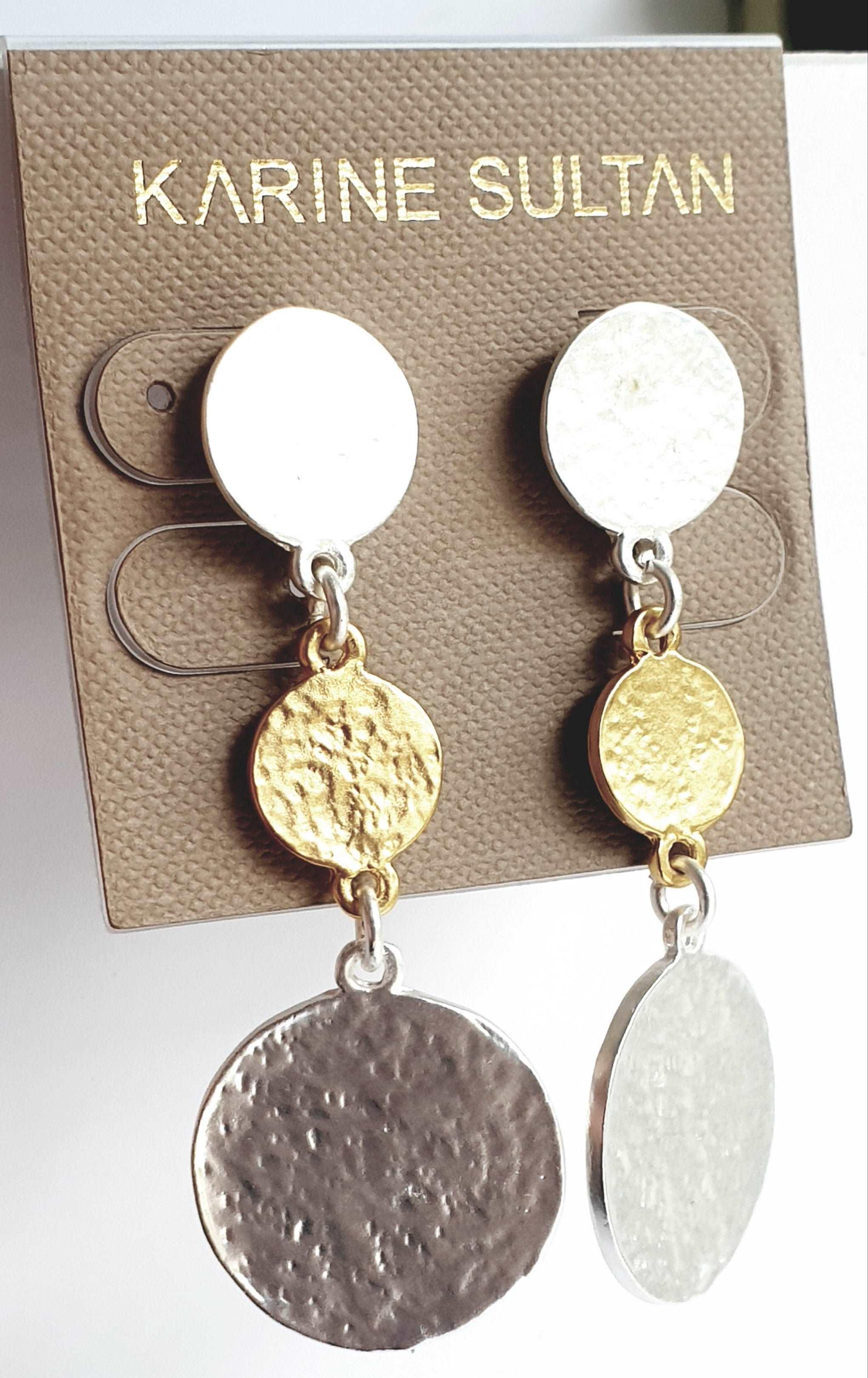 E50871 Boucles d'oreilles pendantes - Karine Sultan - Créations Uniques