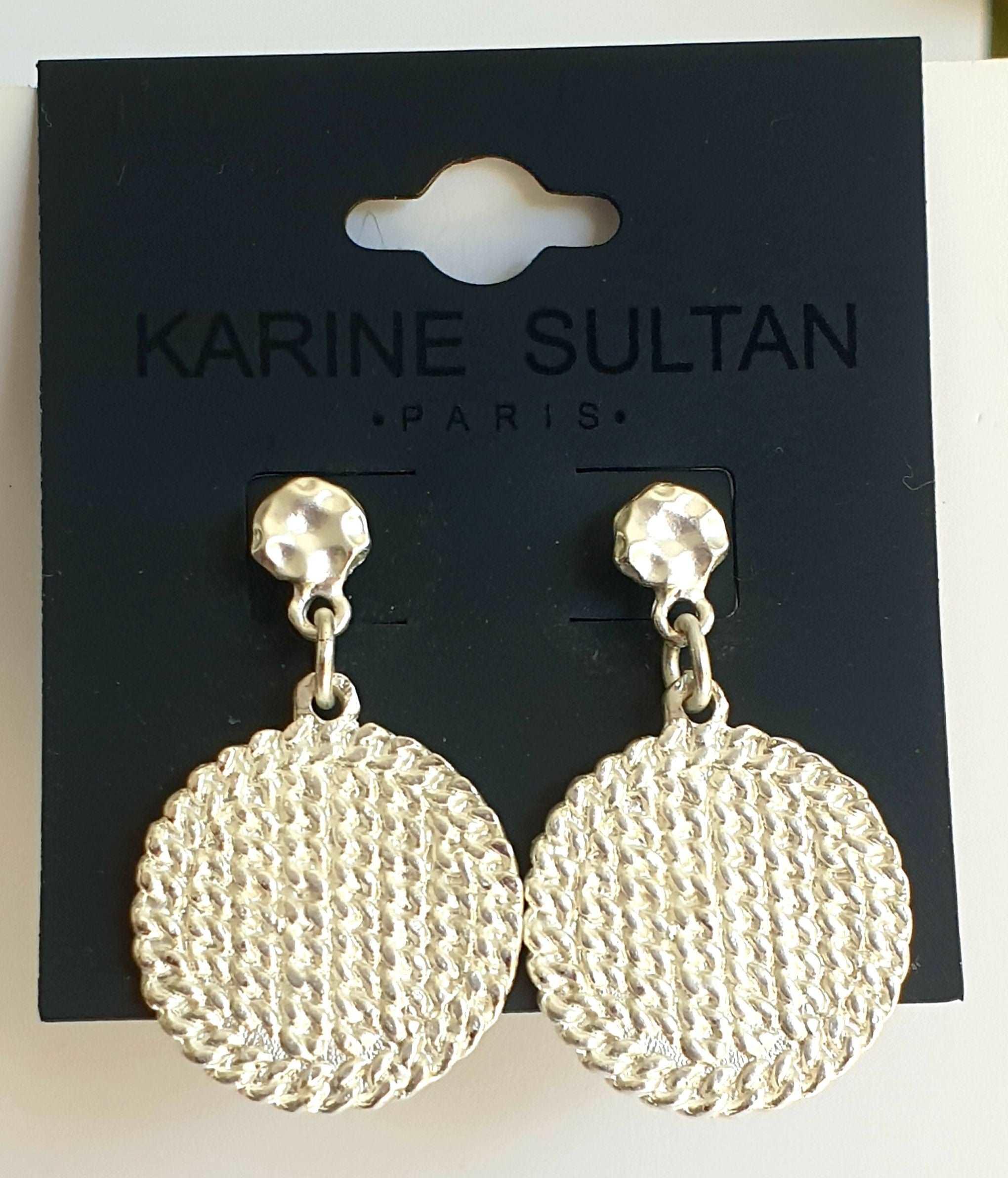 E68912 Boucles d'oreilles pendantes pièce de monnaie cubaine - Karine Sultan - Créations Uniques