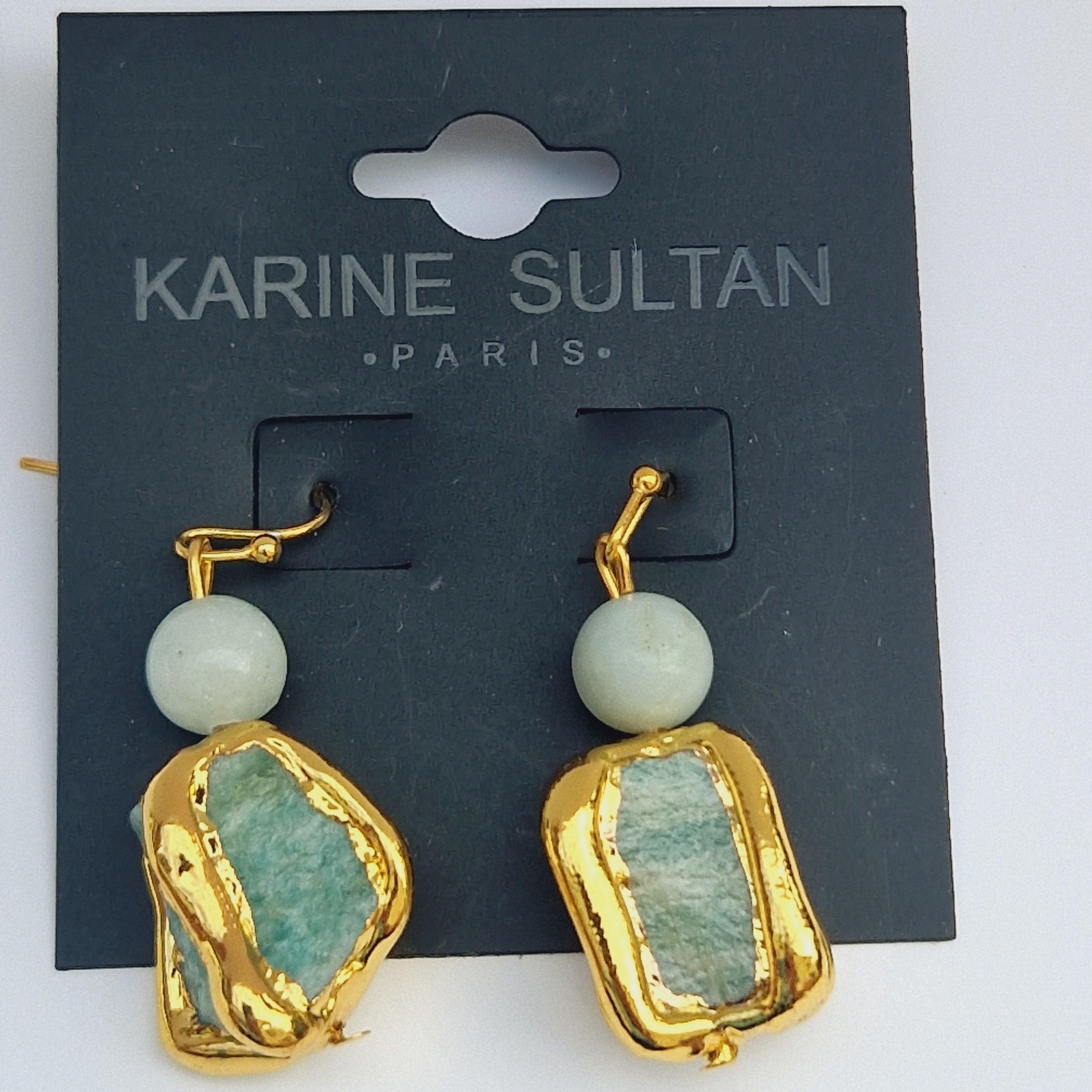 E76519 Boucles d'oreilles Amazonite - Karine Sultan - Créations Uniques