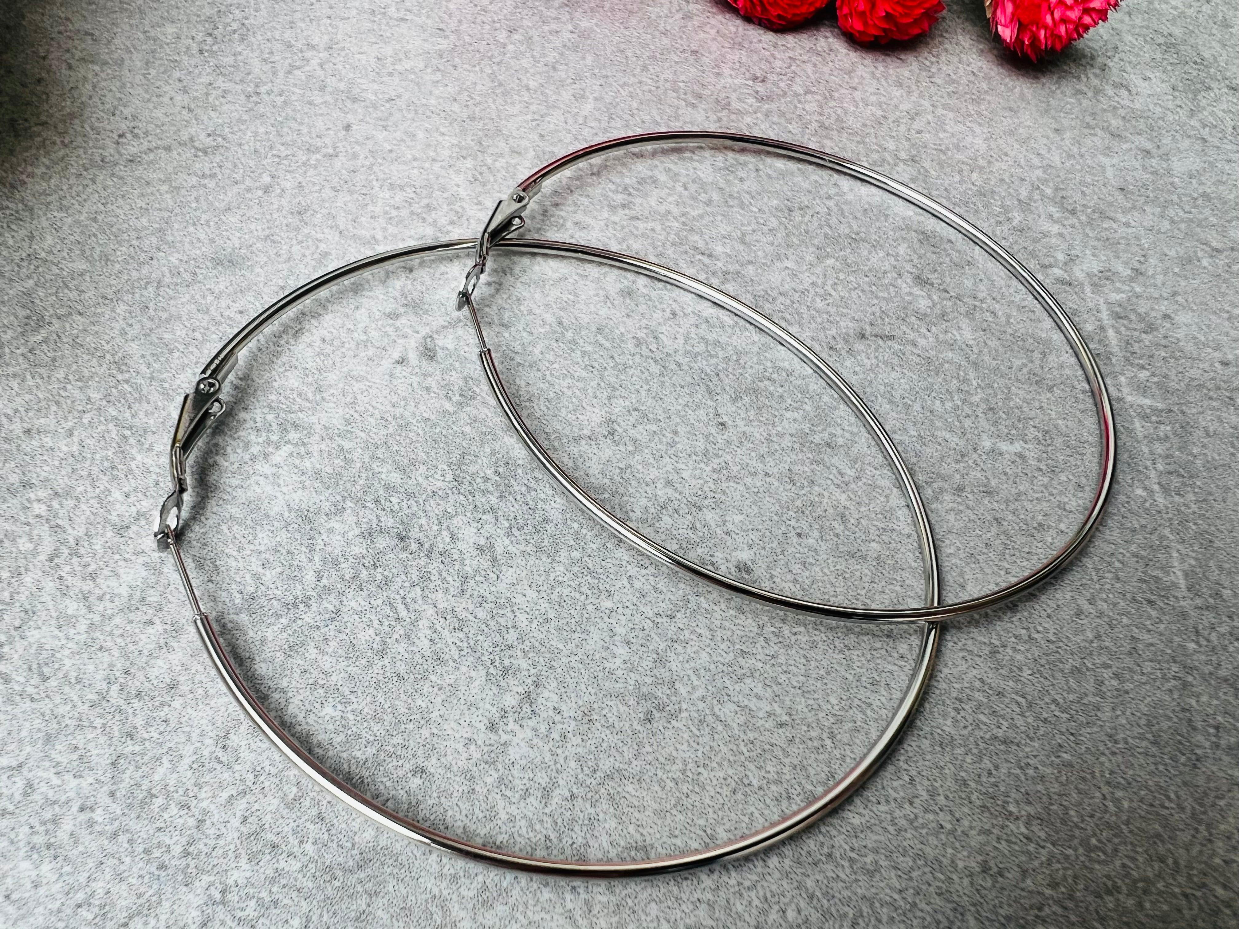 Boucles d’oreilles BEVERLY créoles argentées - Créations Uniques