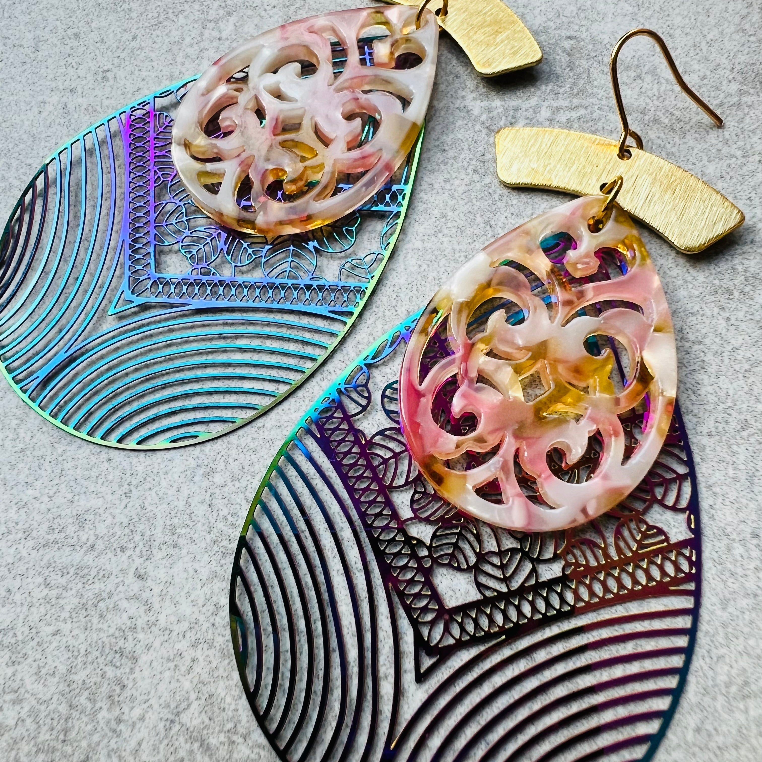 Boucles d’oreilles PERLA style bohème - Créations Uniques - Créations Uniques