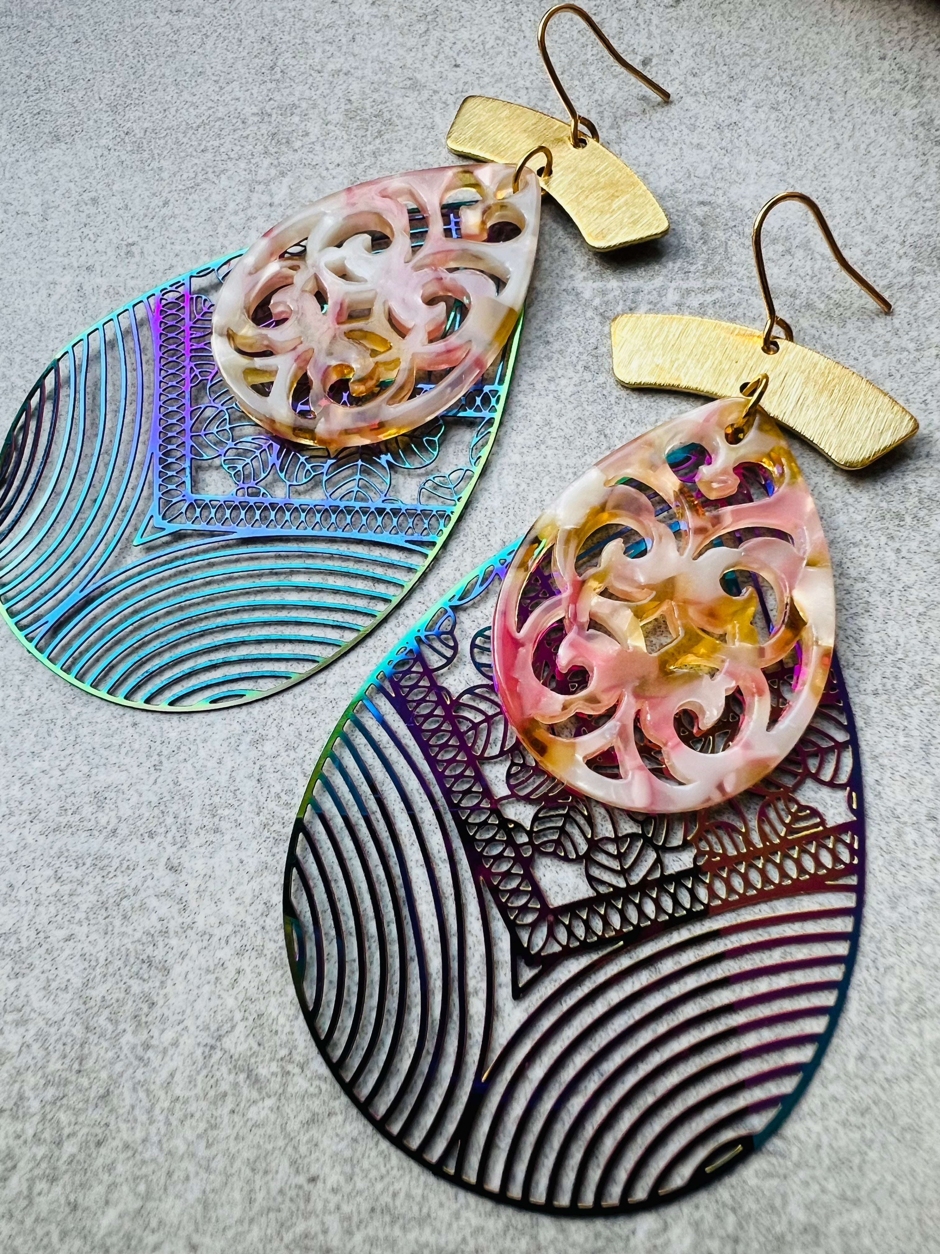 Boucles d’oreilles PERLA style bohème - Créations Uniques - Créations Uniques