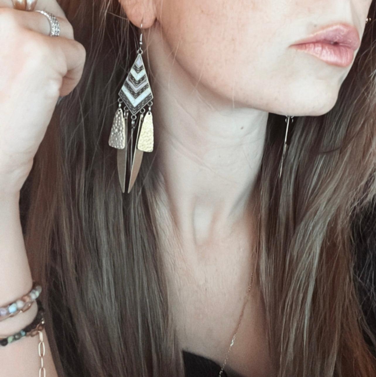 Boucles d’oreilles LAURALEA style bohème inspiration ethnique - Créations Uniques - Créations Uniques