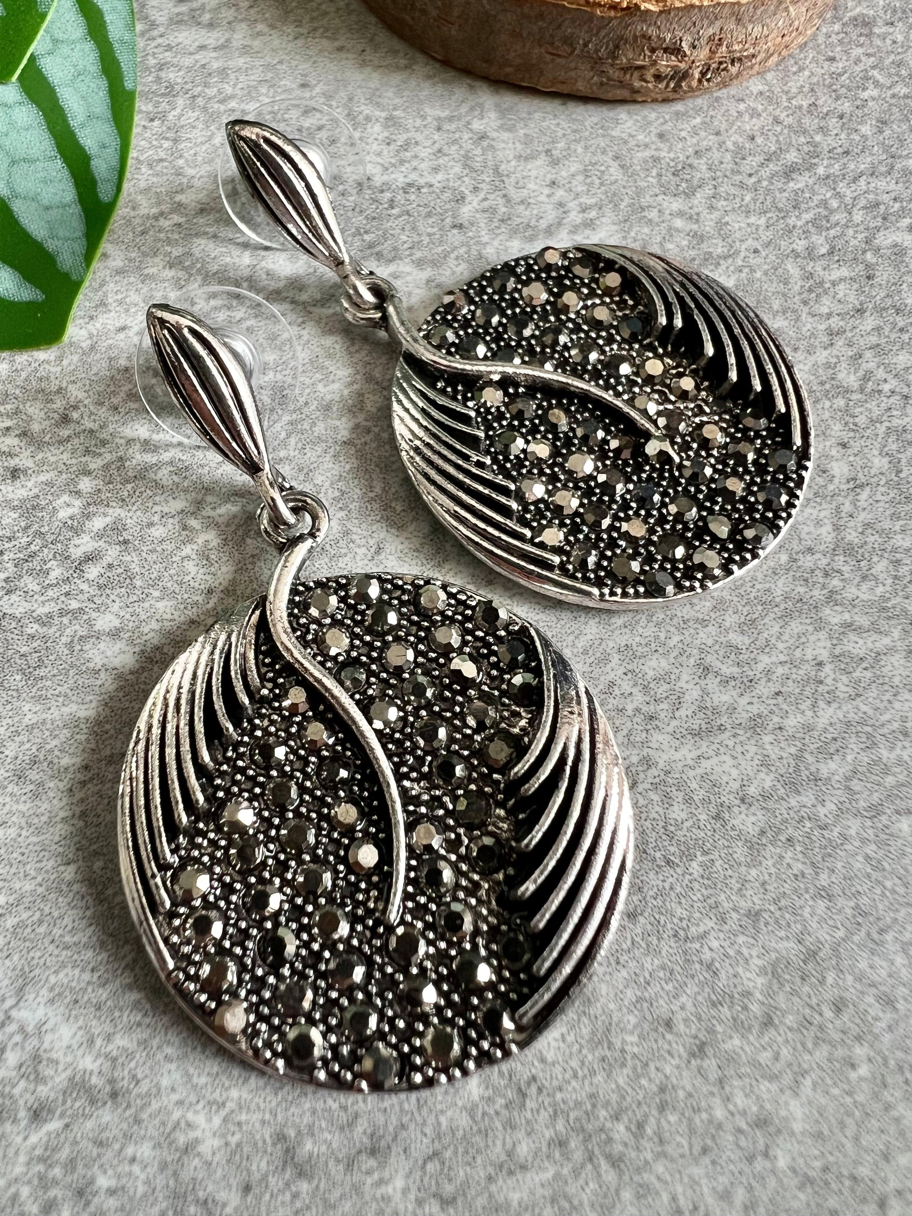 Boucles d’oreilles NOELA ronds argent vieilli - Créations Uniques