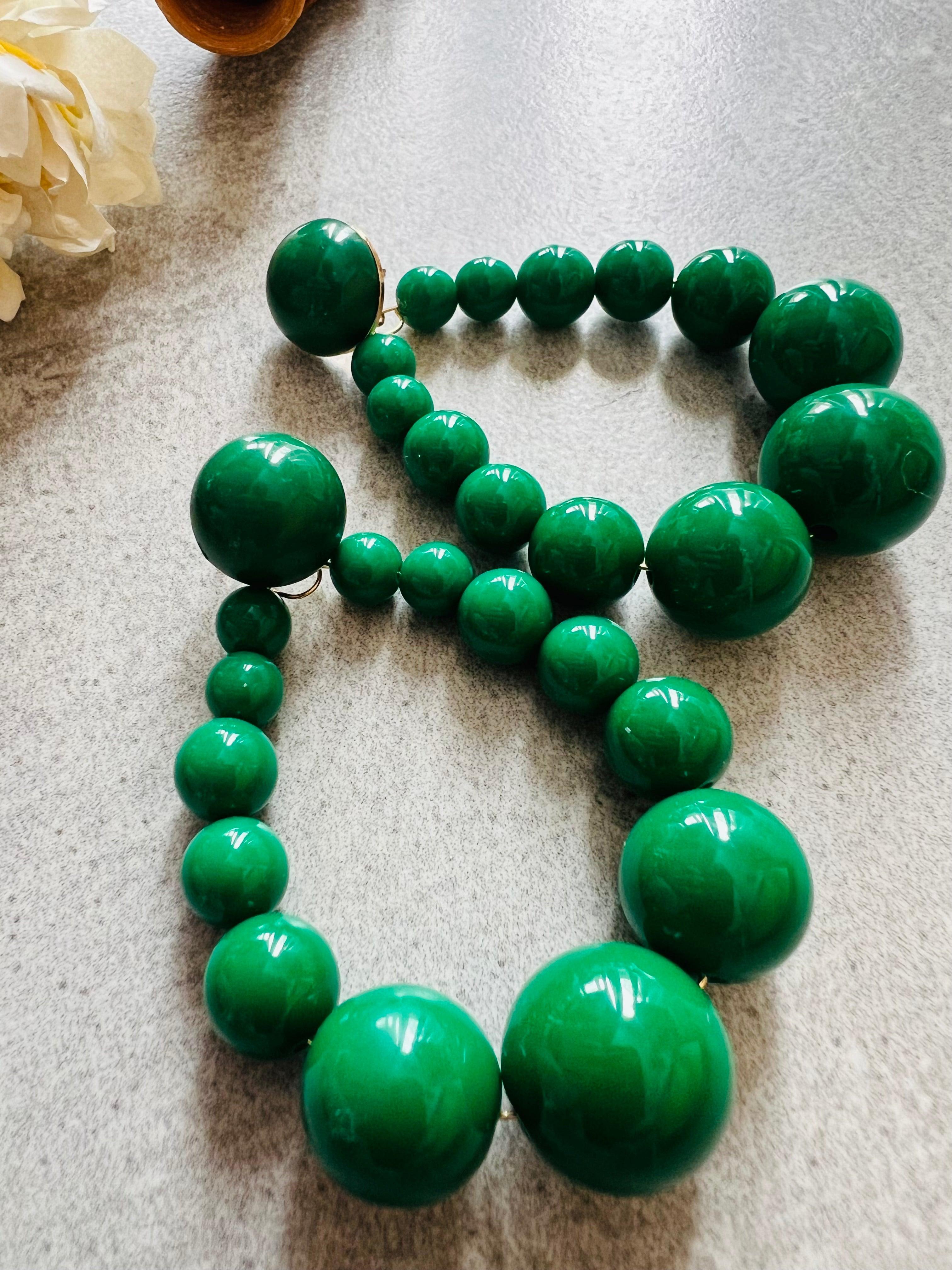 Boucles d’oreilles VINCIANE perles vertes - Créations Uniques - Créations Uniques