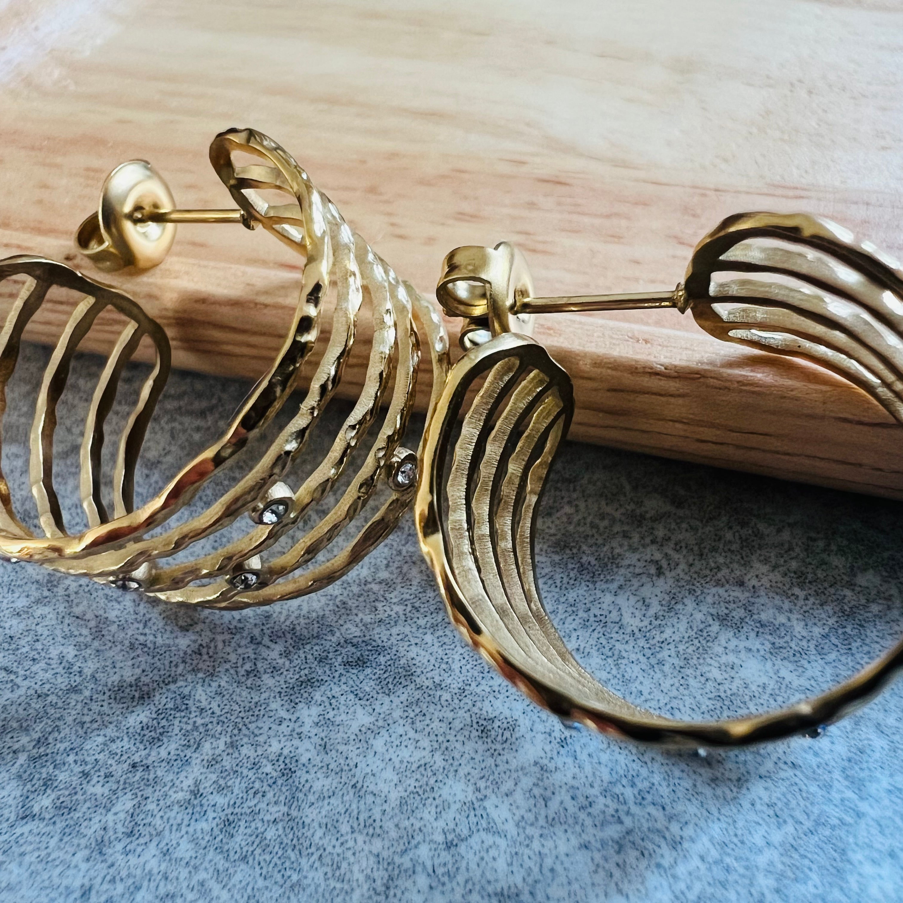 Boucles d’oreilles MARTA cinq anneaux - Créations Uniques