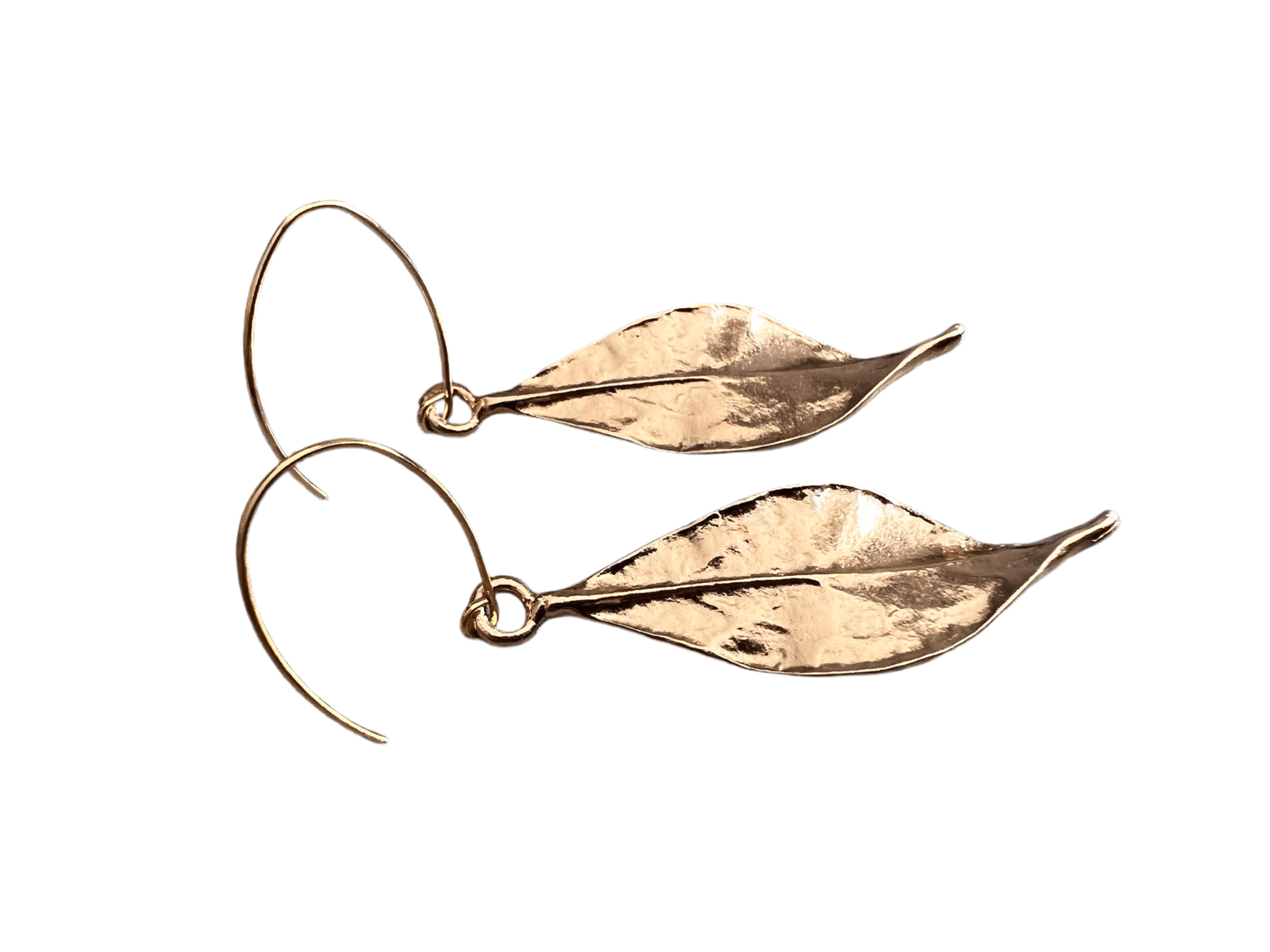 Boucles d’oreilles MALLAURY longues feuilles dorées - Créations Uniques - Créations Uniques