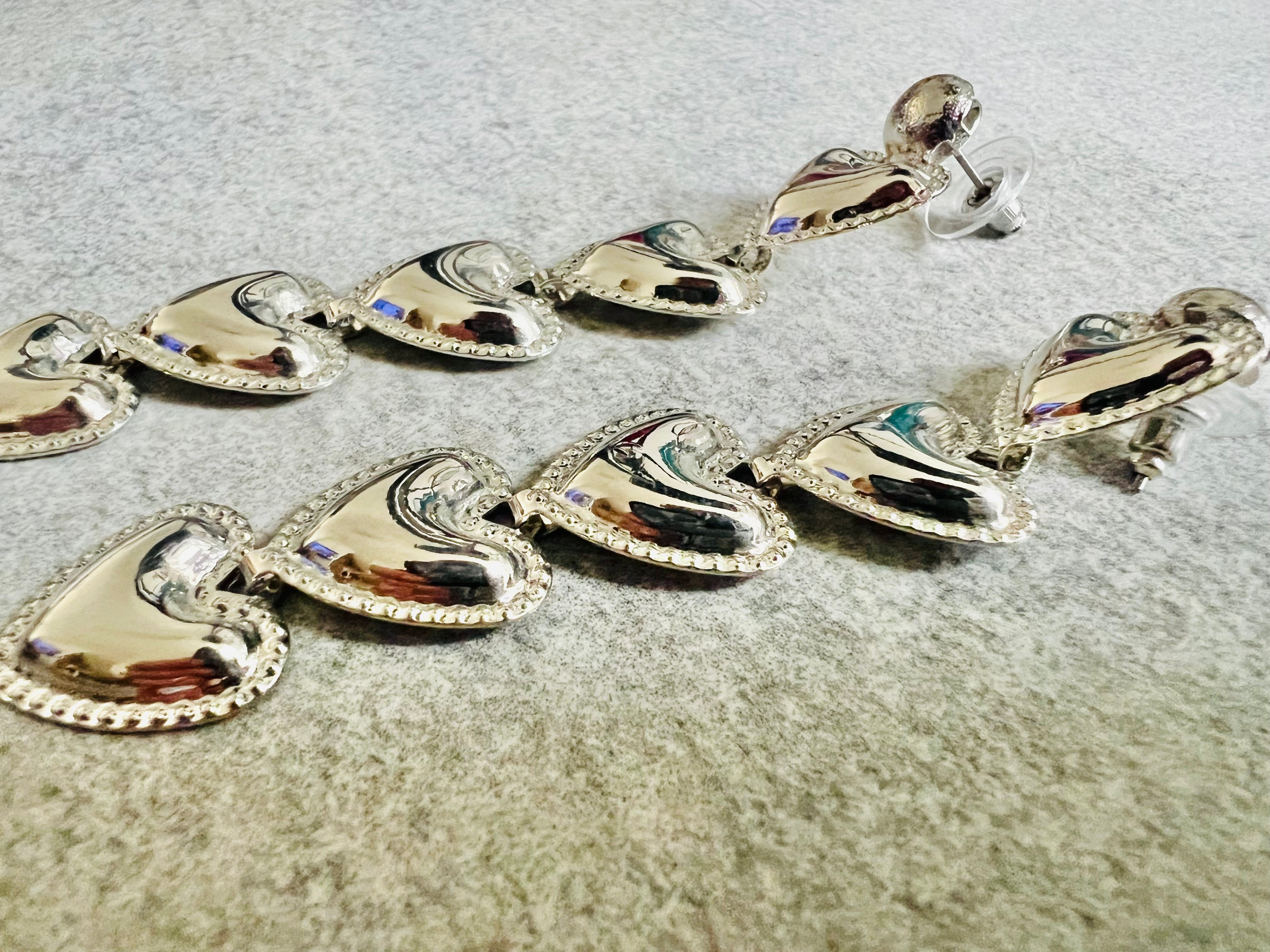 Boucles d’oreilles CAMYLIA cœurs argentés - Créations Uniques