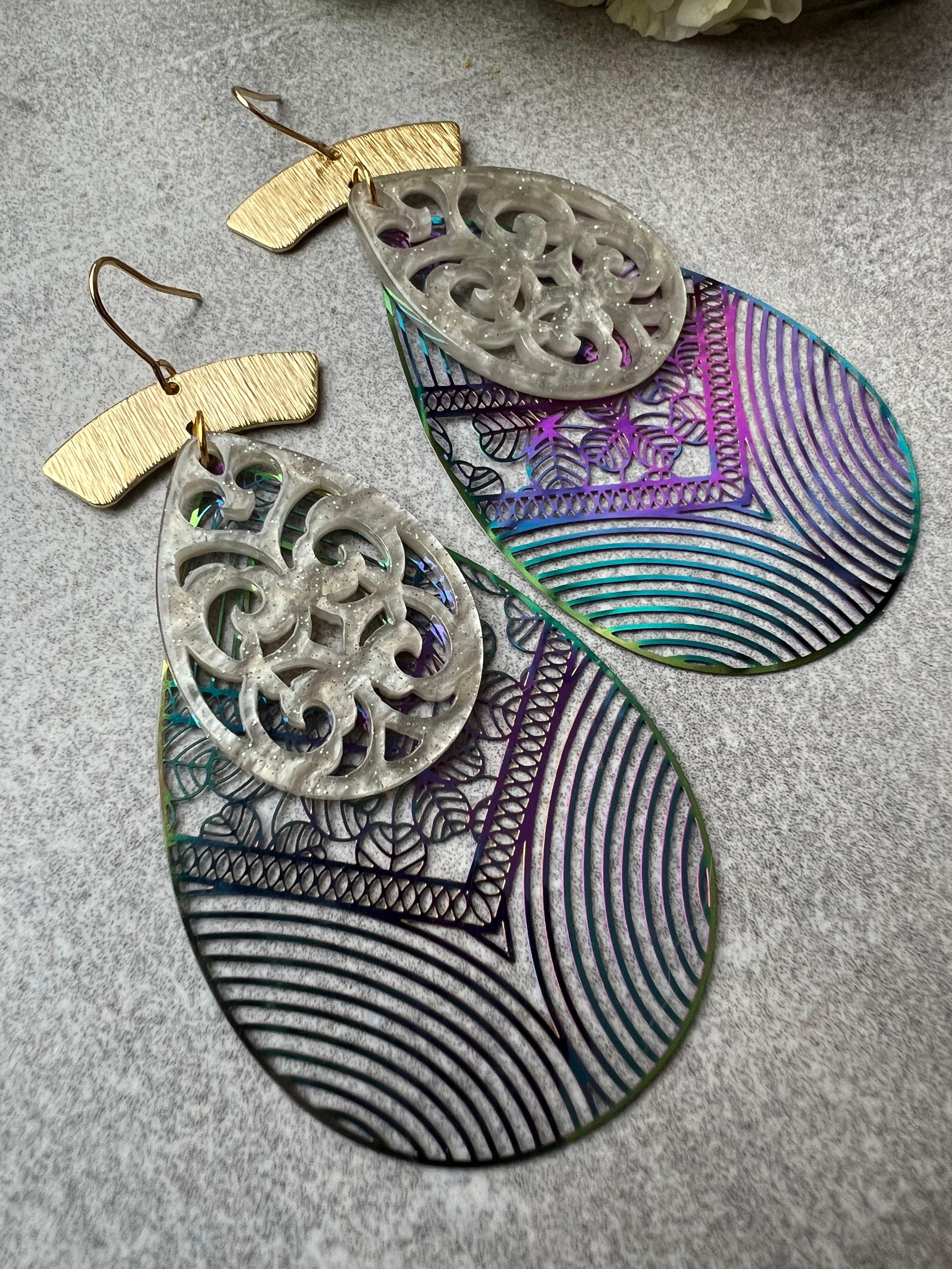 Boucles d’oreilles PERLA style bohème - Créations Uniques - Créations Uniques