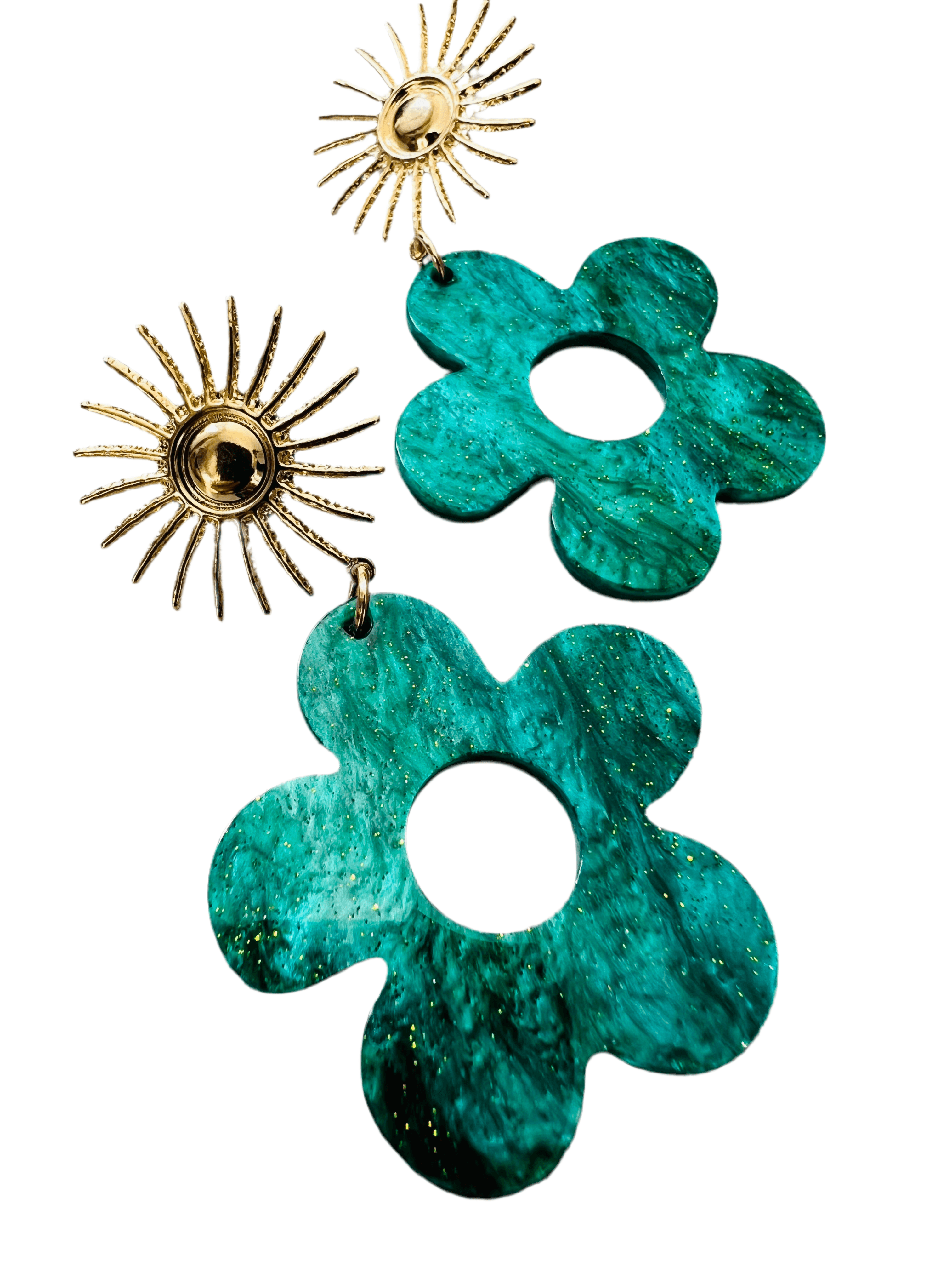 Boucles d’oreilles fleurs résine ROMY - Créations Uniques