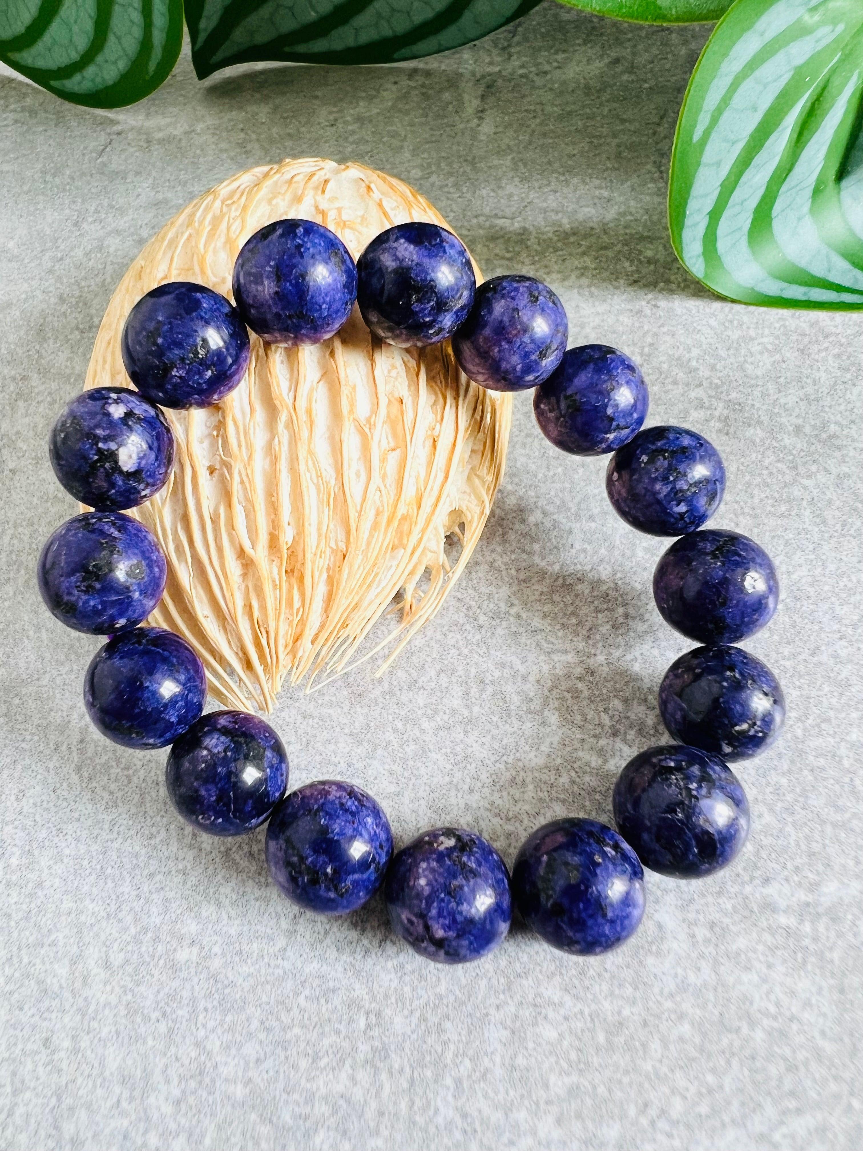 Bracelet VIOLET perles 12 mm - Créations Uniques