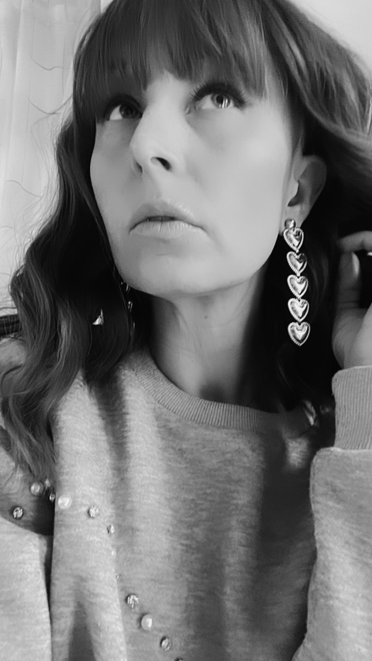 Boucles d’oreilles CAMYLIA cœurs argentés - Créations Uniques