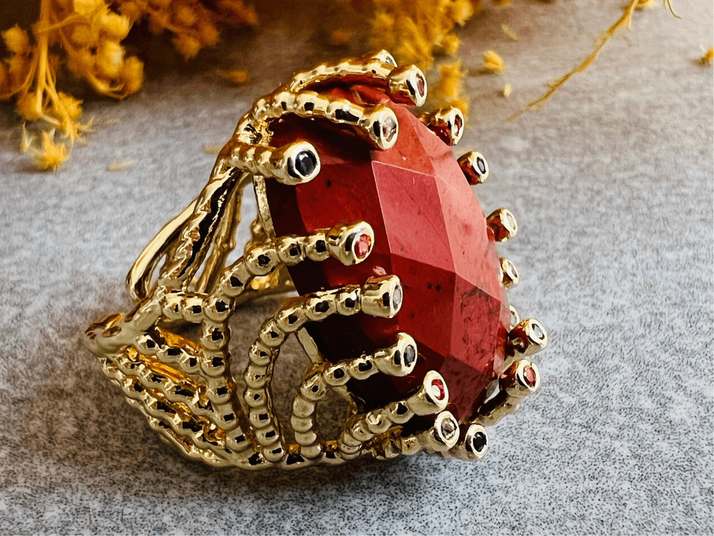 Bague BEATRICE rouille - Créations Uniques