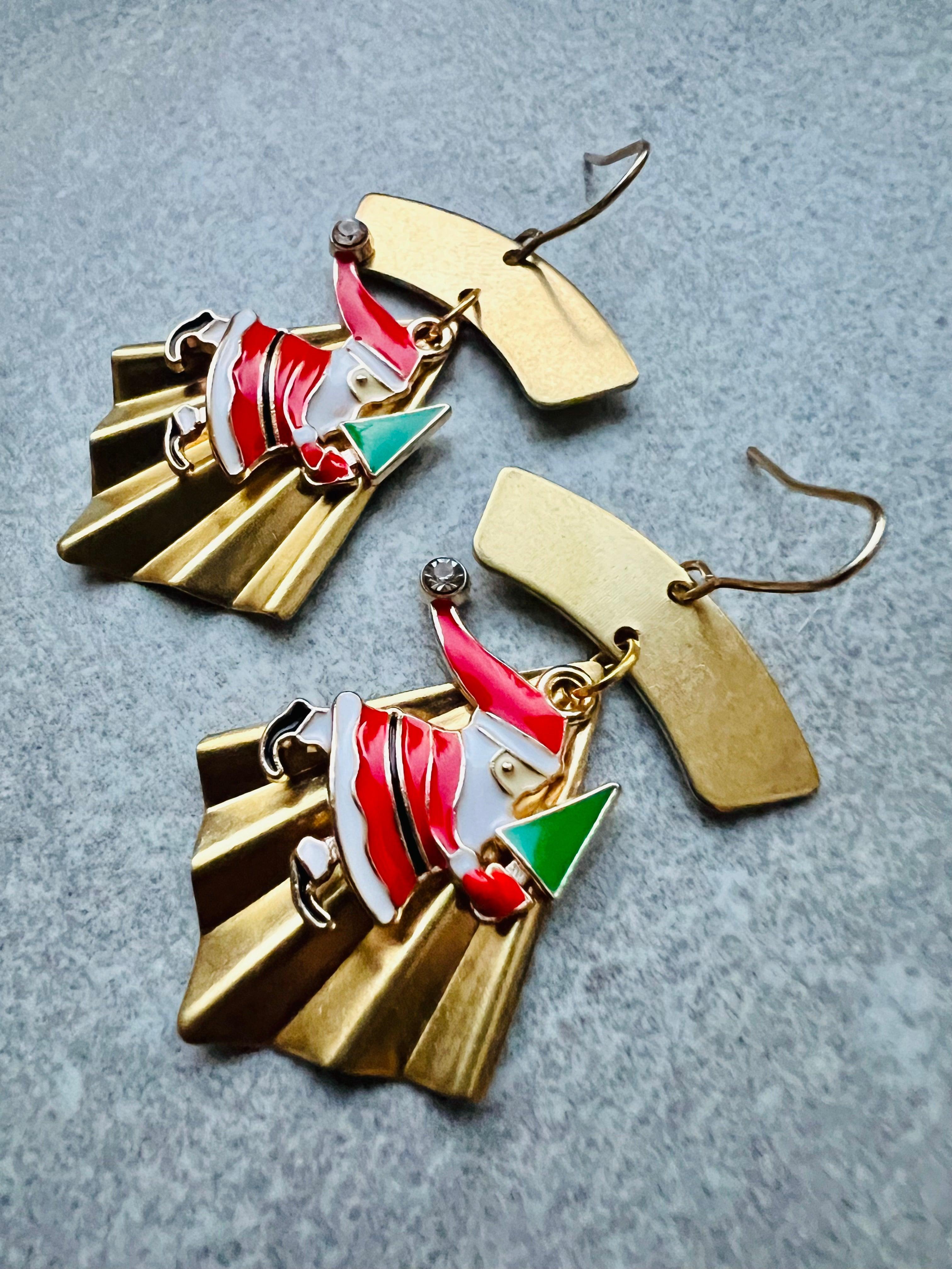 Boucles d’oreilles ADRIENNE thème Noël - Créations Uniques - Créations Uniques