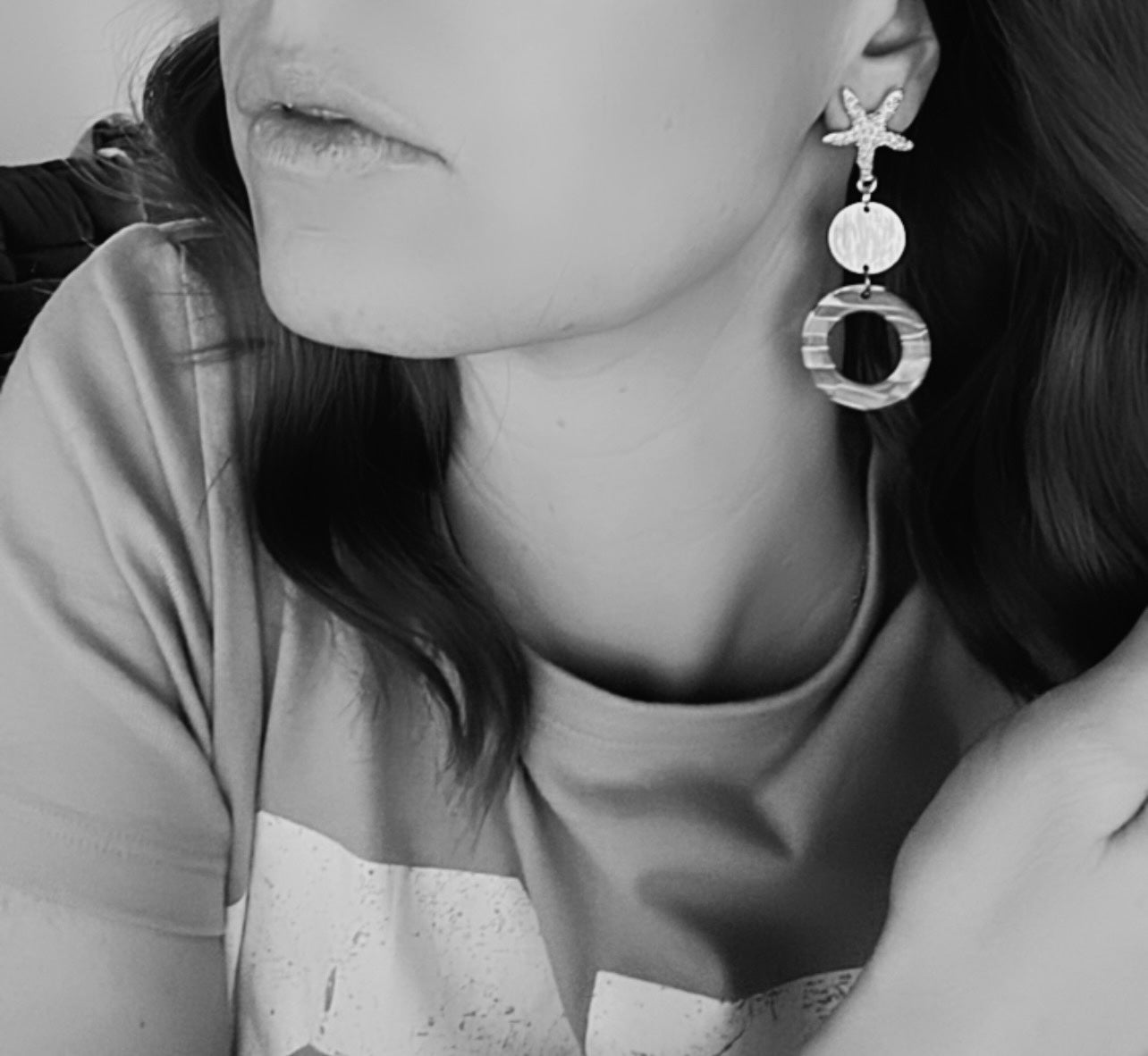 Boucles d’oreilles MINA thème plage, asymétriques - Créations Uniques