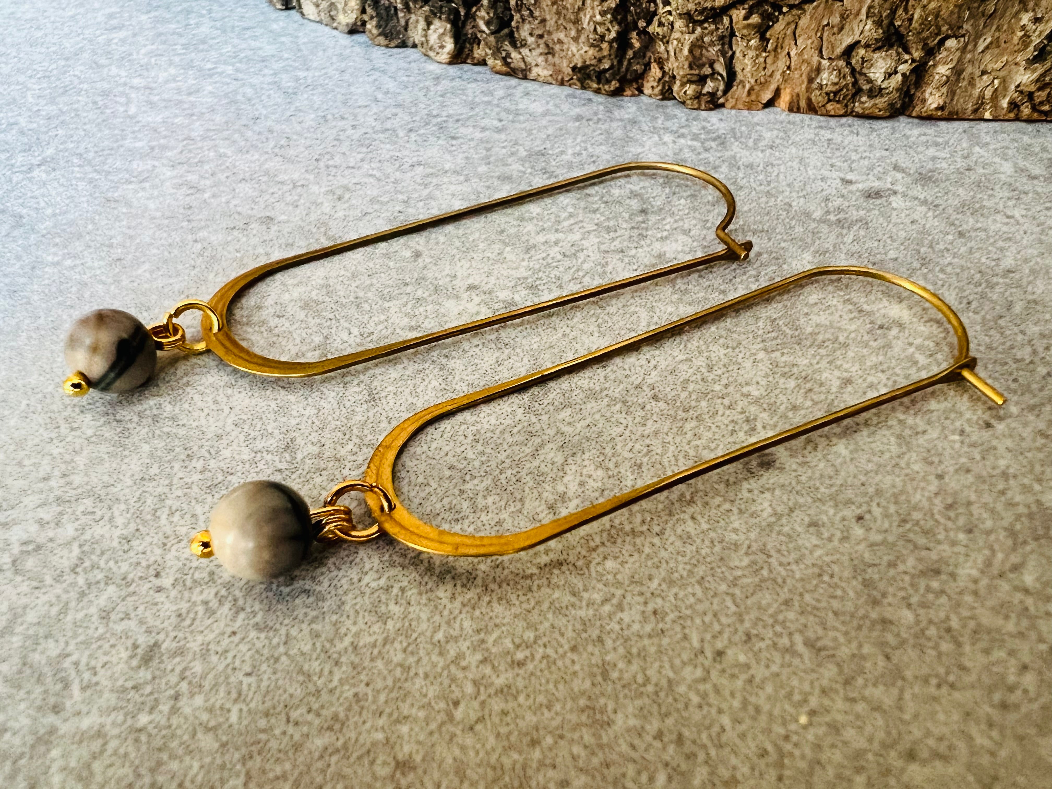 Boucles d’oreilles LOUISON style minimaliste - Créations Uniques - Créations Uniques