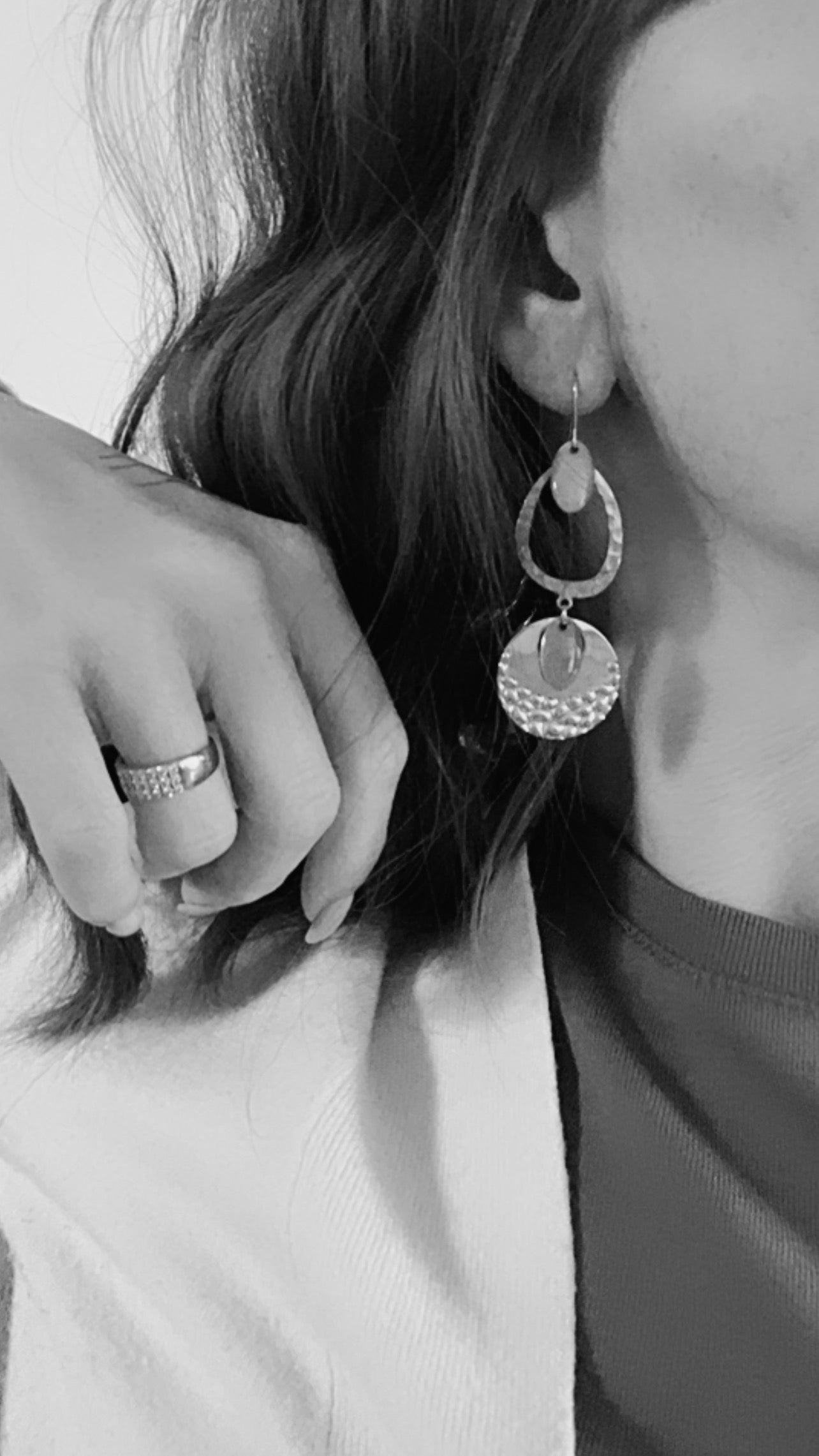 Boucles d’oreilles ALICIA gouttes marron jaune - Créations Uniques - Créations Uniques