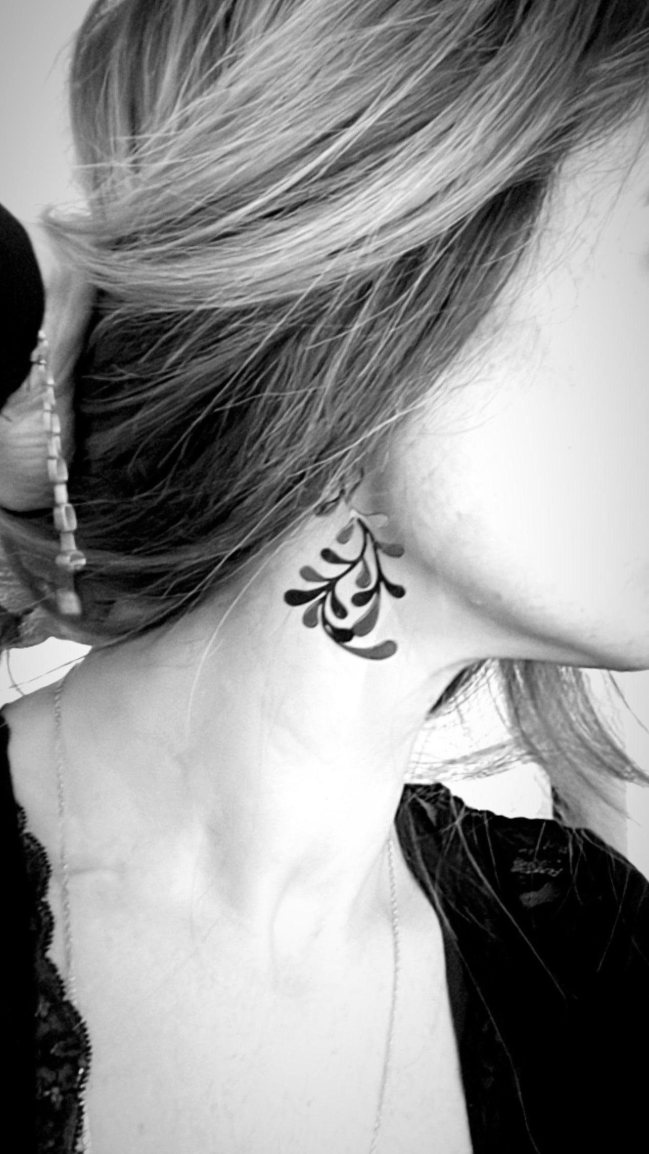 Boucles d’oreilles NINON feuillage noir - Créations Uniques - Créations Uniques