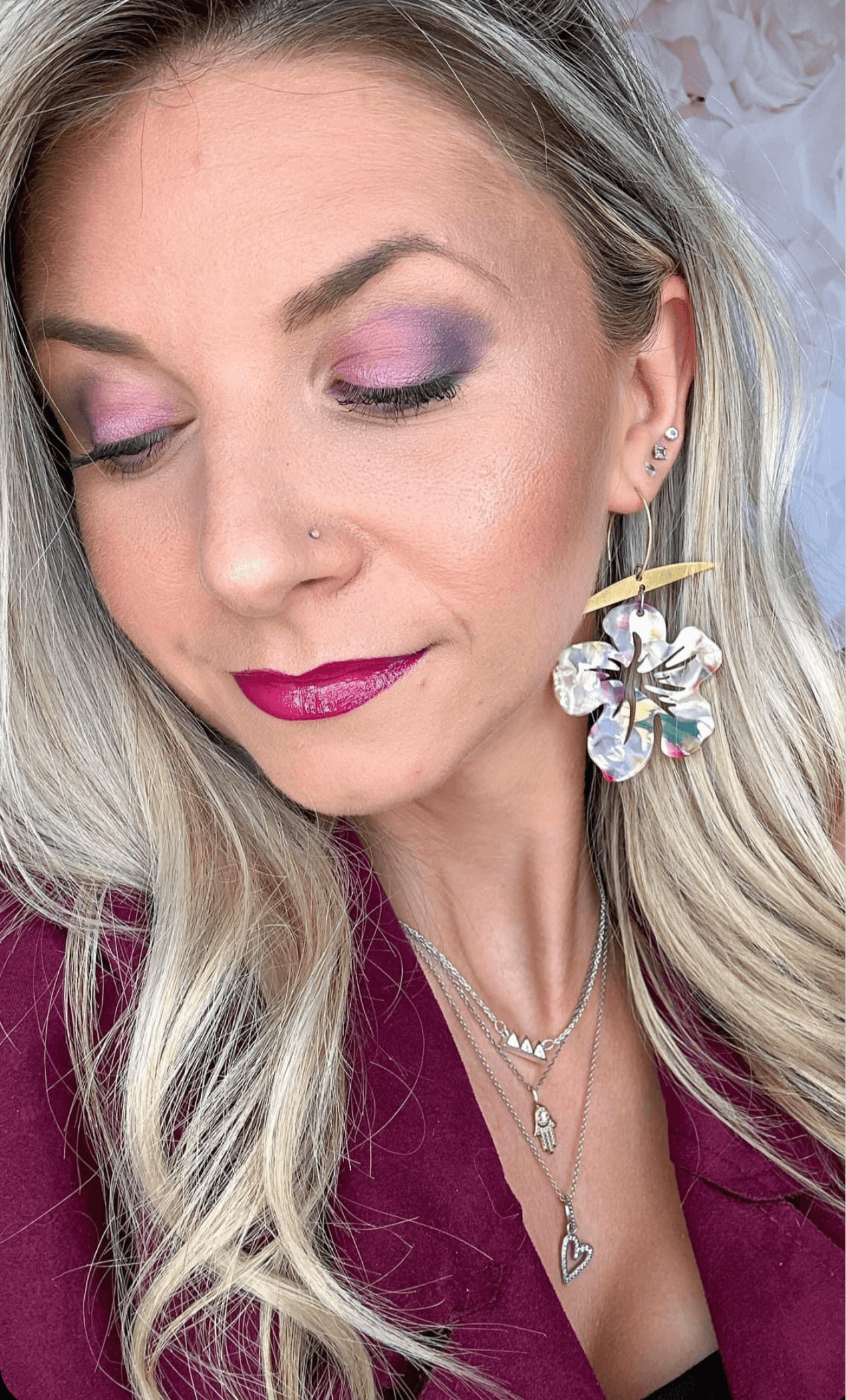 Boucles d’oreilles ABYGAELLE fleurs résine multicolores - Créations Uniques - Créations Uniques