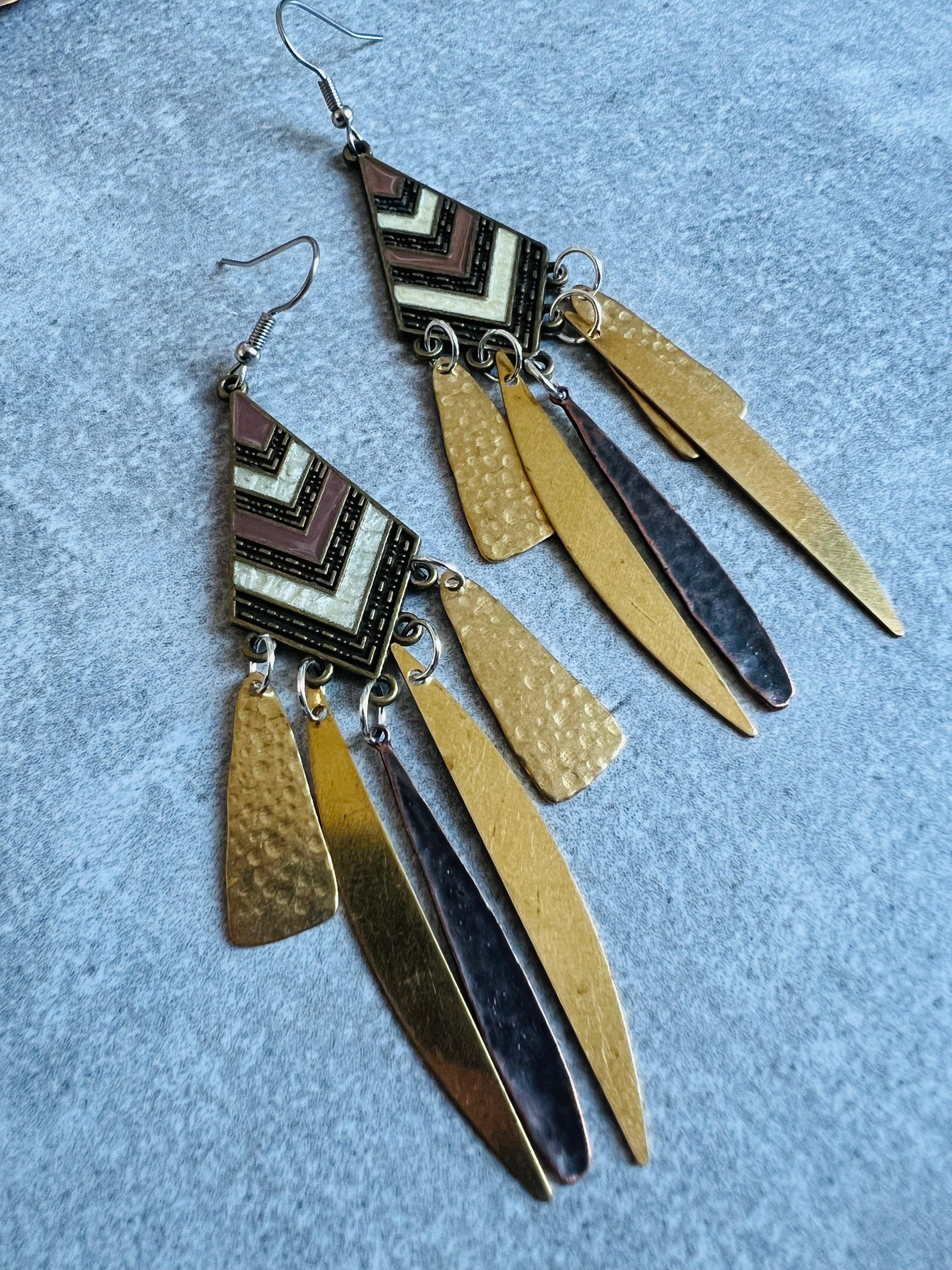 Boucles d’oreilles LAURALEA style bohème inspiration ethnique - Créations Uniques - Créations Uniques