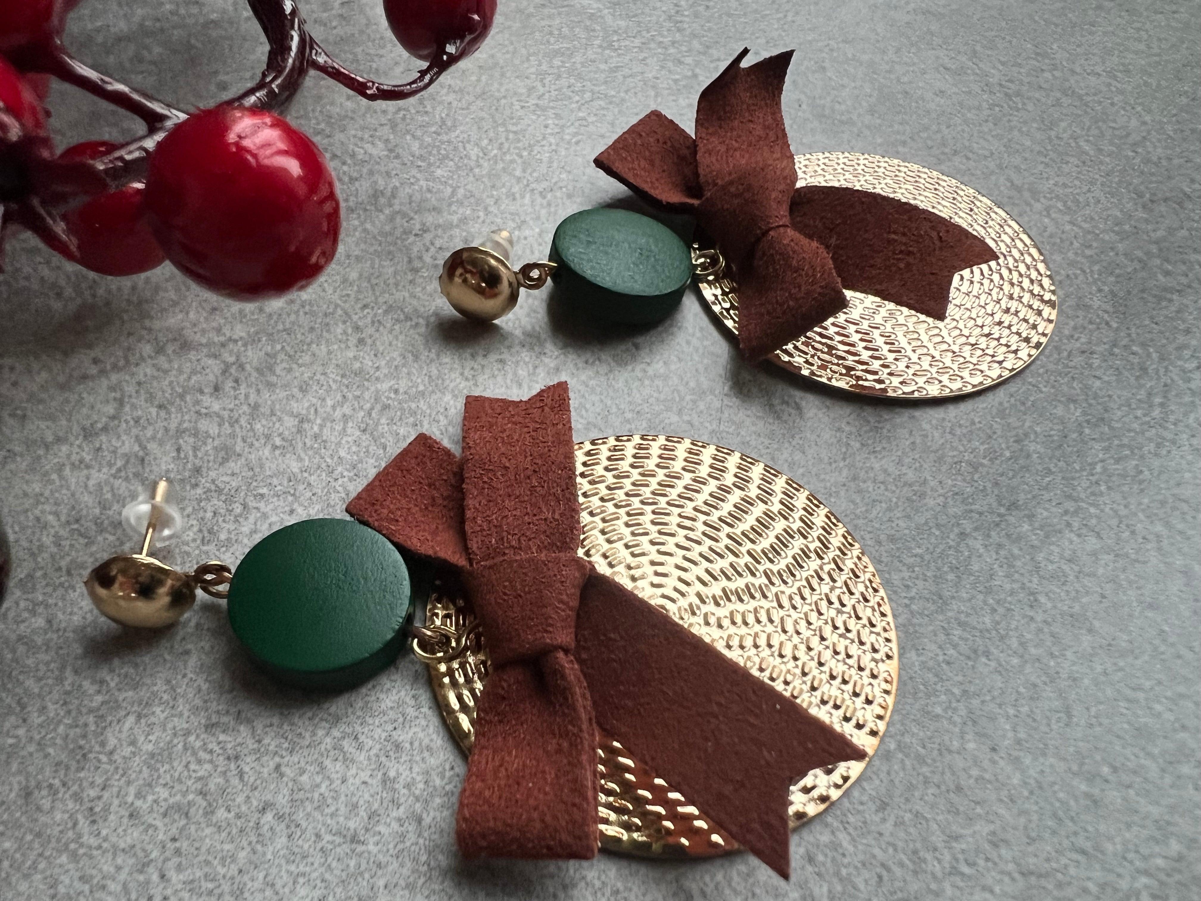 Boucles d’oreilles ANNE thème Noël - Créations Uniques - Créations Uniques