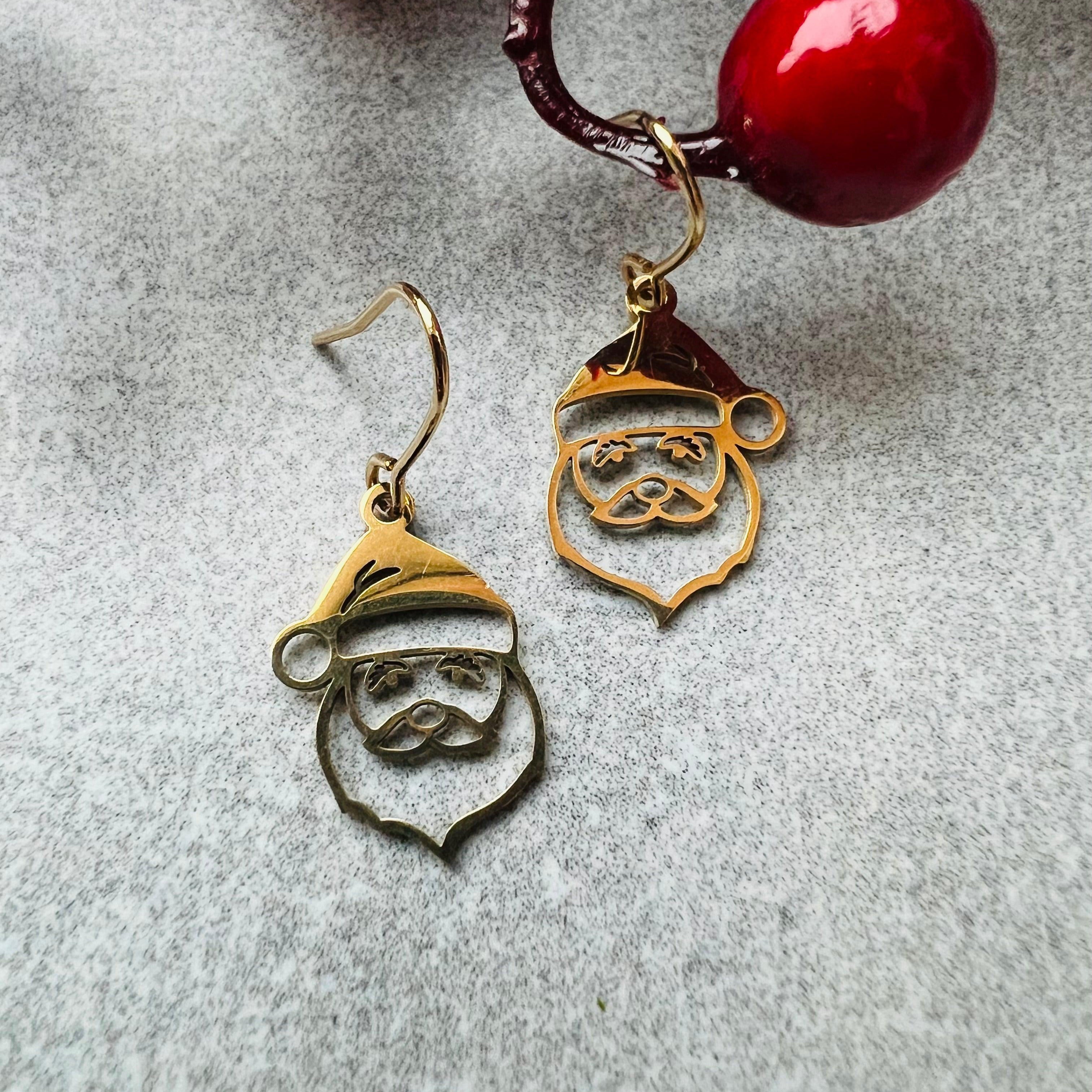 Boucles d’oreilles Père Noël - Créations Uniques - Créations Uniques