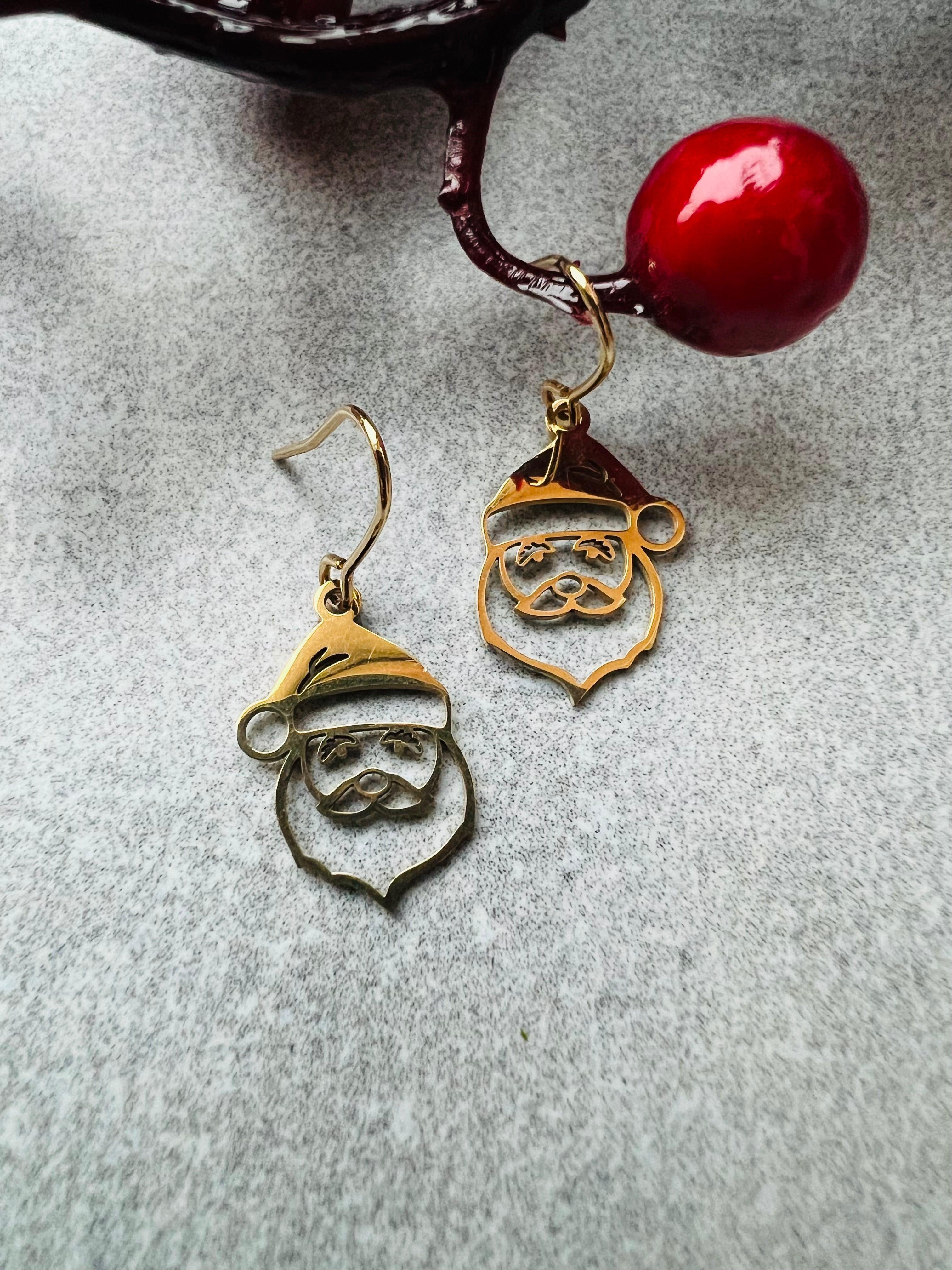 Boucles d’oreilles Père Noël - Créations Uniques - Créations Uniques