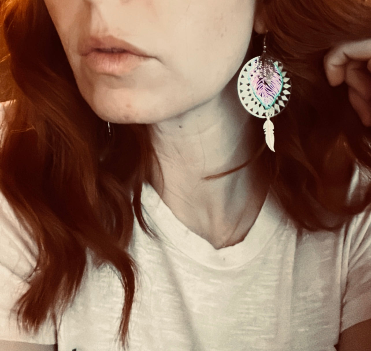 Boucles d’oreilles IZABEL plumes argentées - Créations Uniques - Créations Uniques