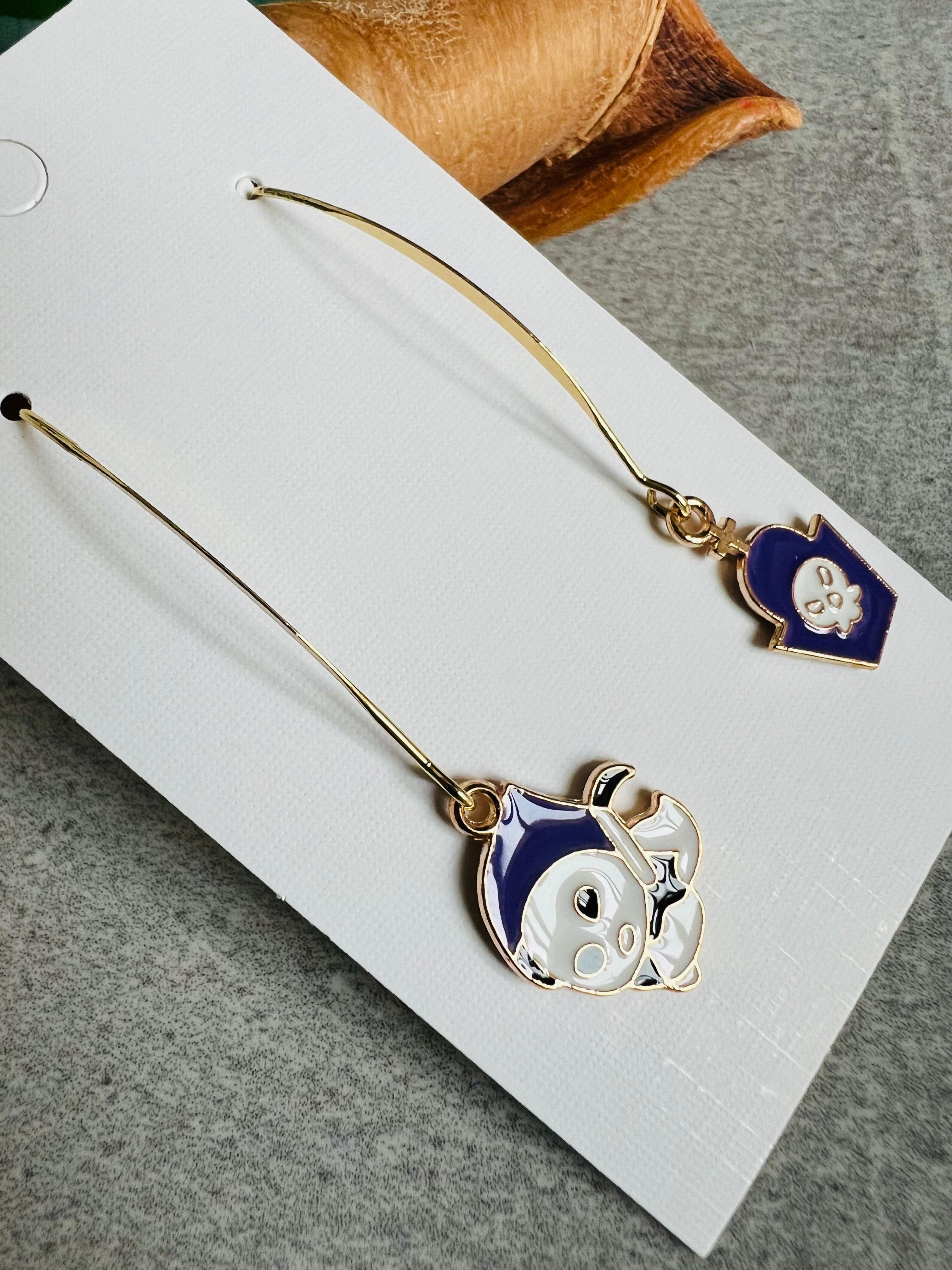 Boucles d’oreilles HALLOWEEN asymétriques violet - Créations Uniques - Créations Uniques