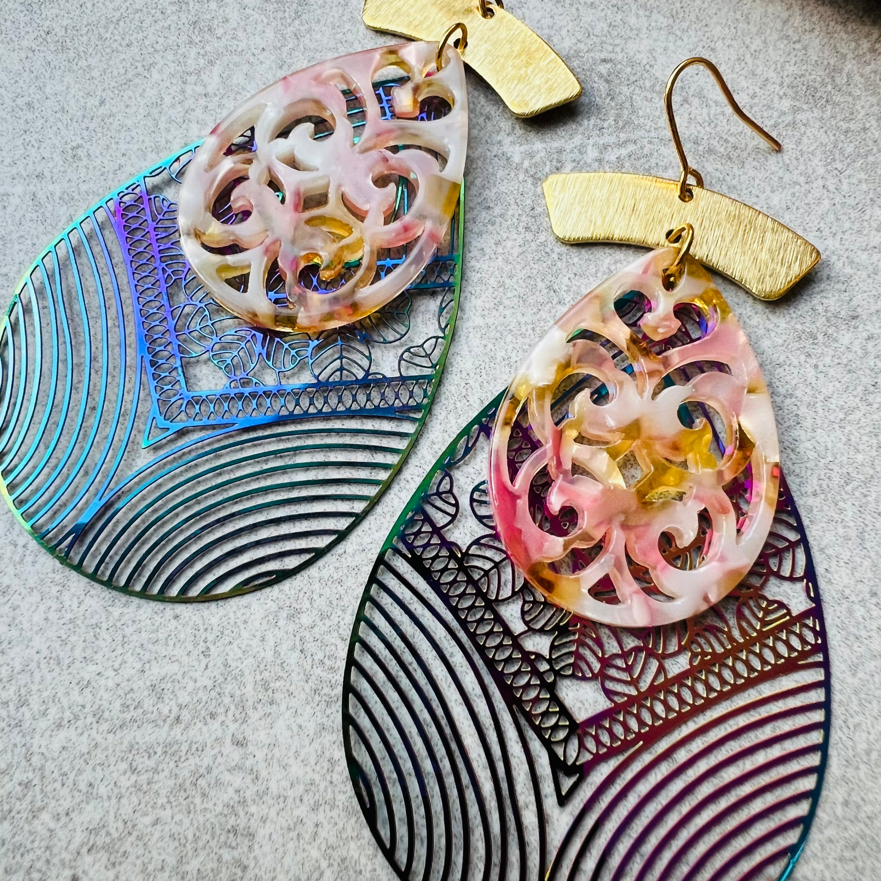 Boucles d’oreilles PERLA style bohème - Créations Uniques - Créations Uniques