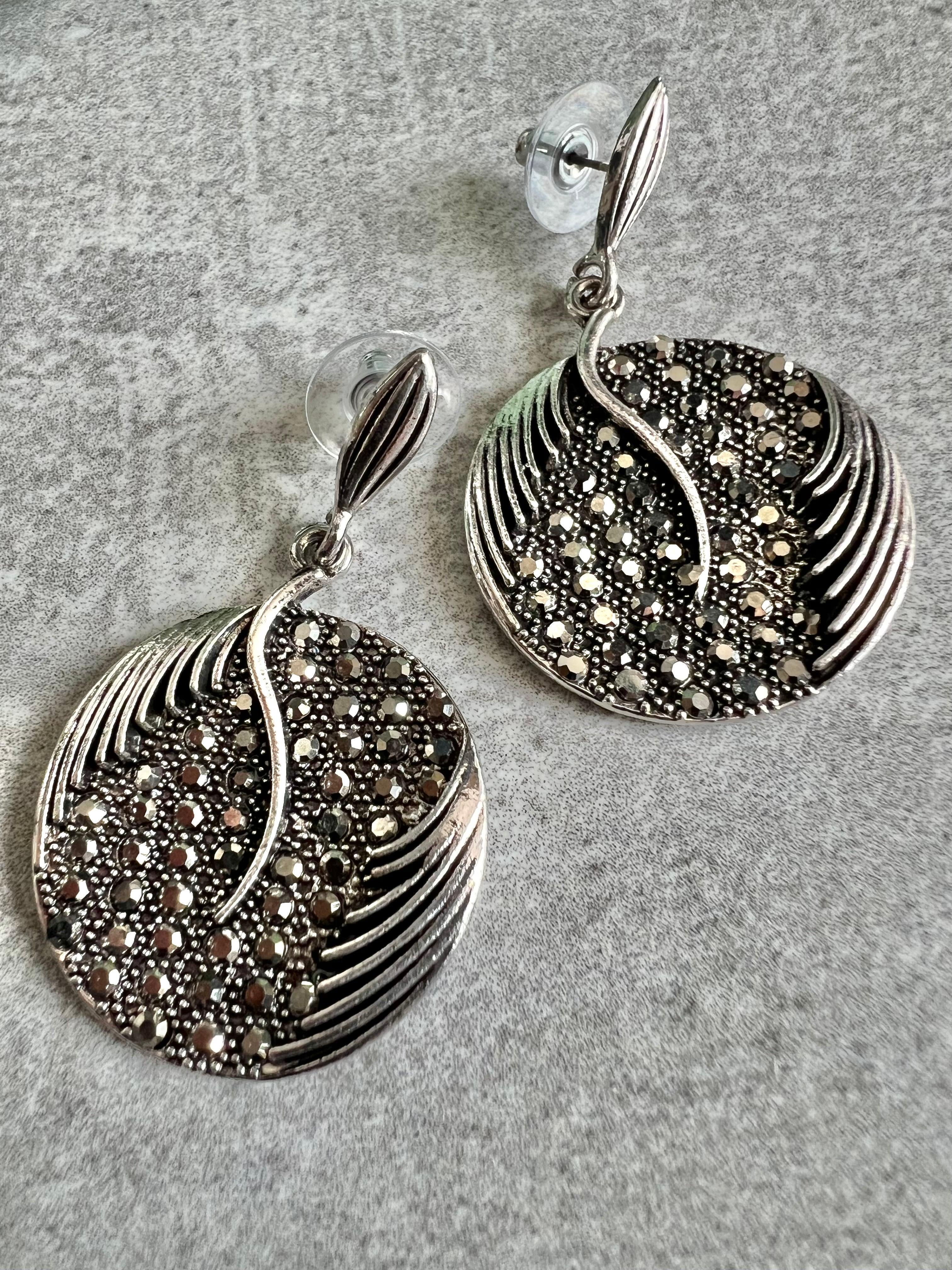 Boucles d’oreilles NOELA ronds argent vieilli - Créations Uniques