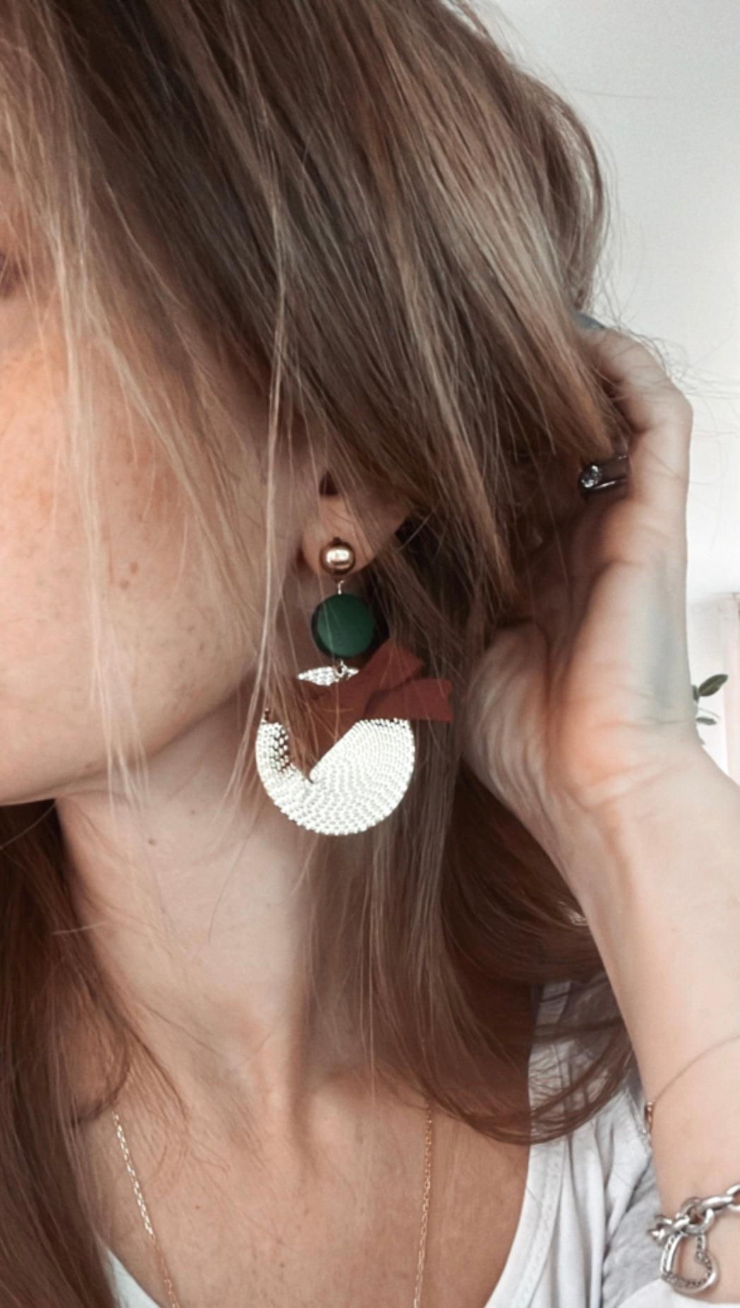 Boucles d’oreilles ANNE thème Noël - Créations Uniques - Créations Uniques