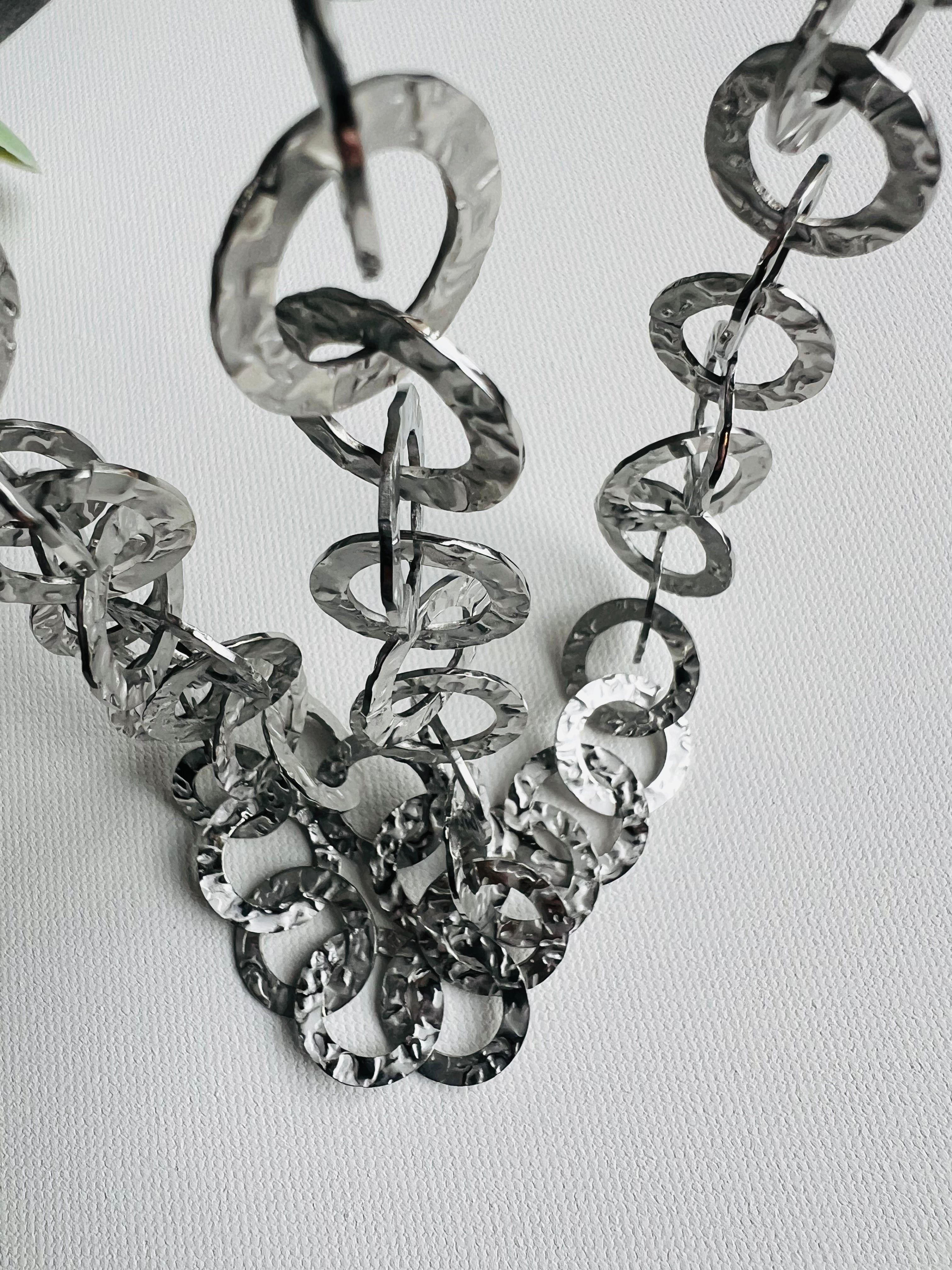 Collier chic MARIJAM sautoir maillons argentés - Créations Uniques