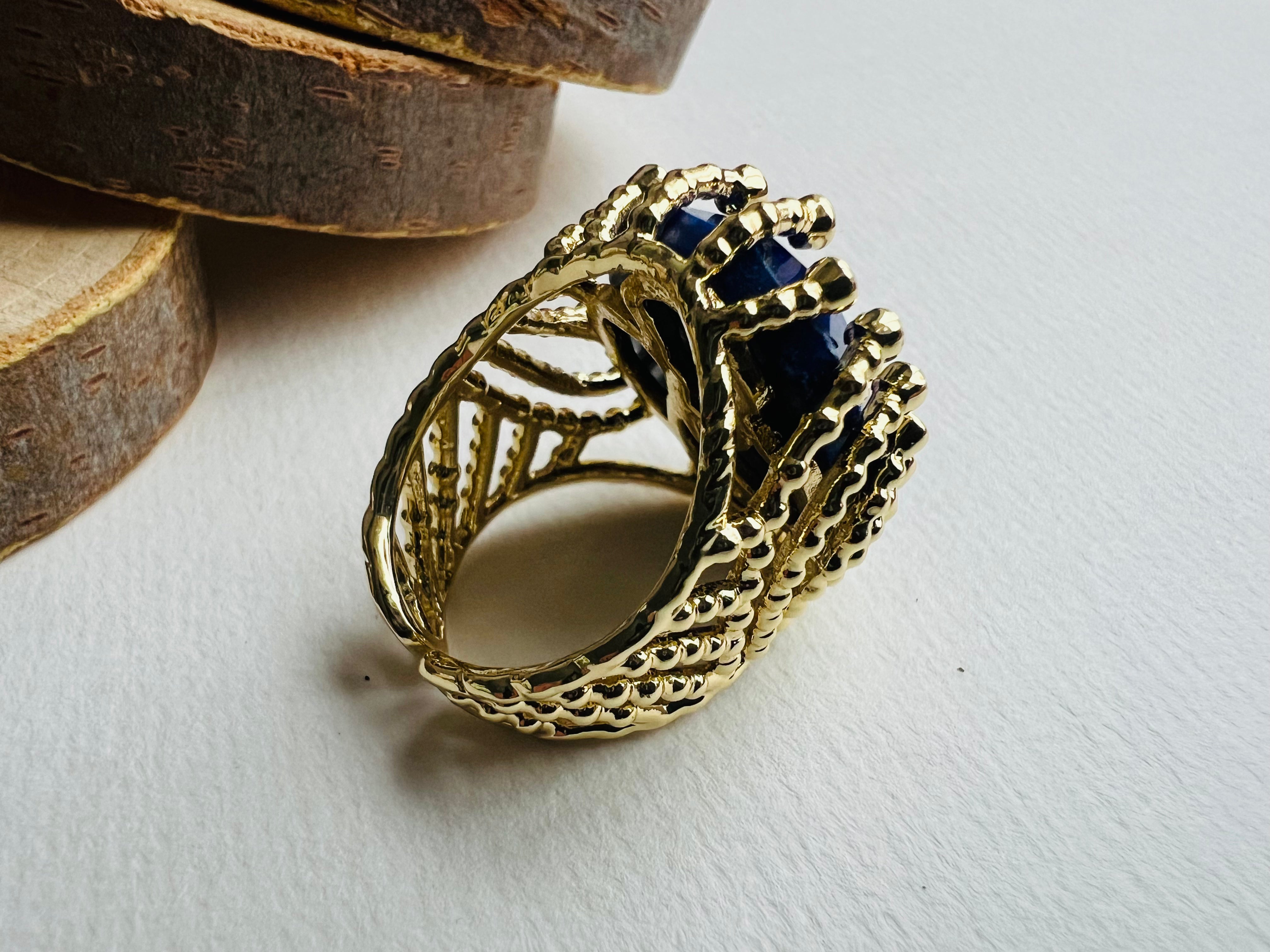 Bague BEATRICE bleu lapis - Créations Uniques
