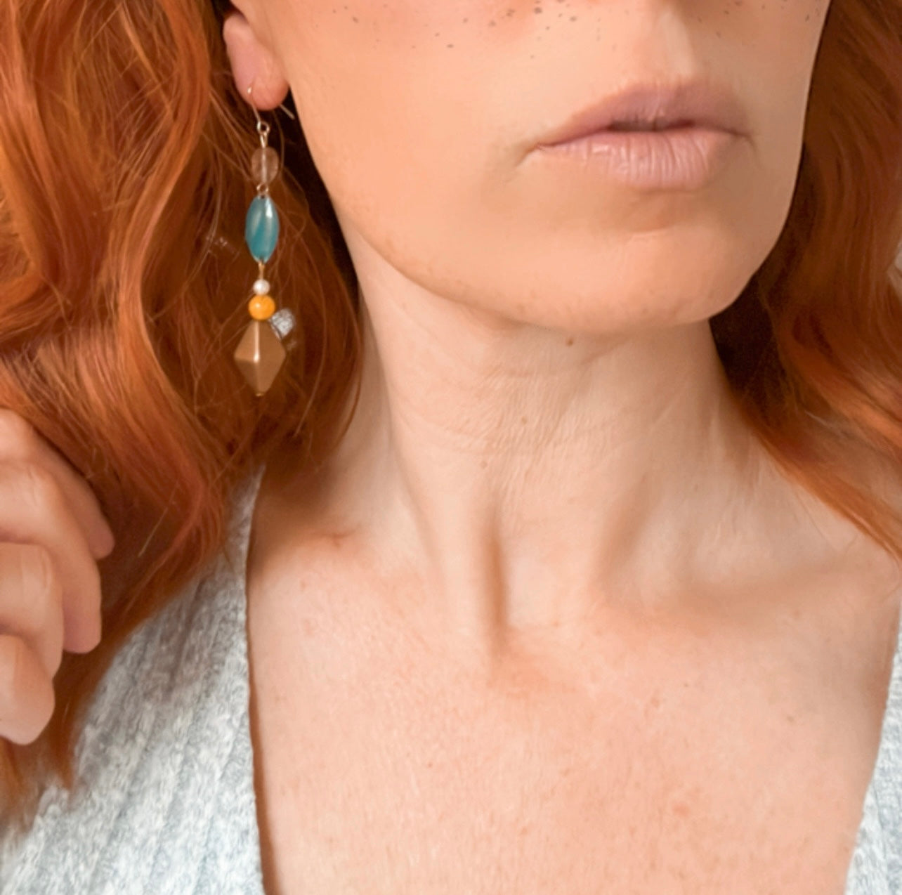 Boucles d’oreilles ELIZ marron glacé - Créations Uniques - Créations Uniques