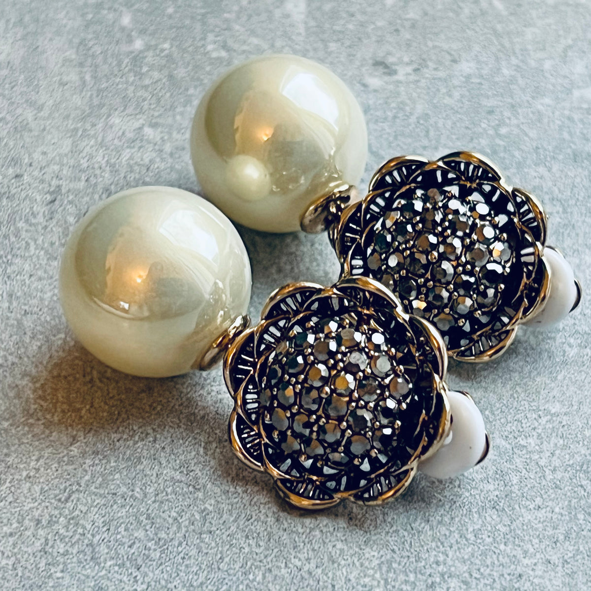 Clips NATALIA strass et perles - Créations Uniques
