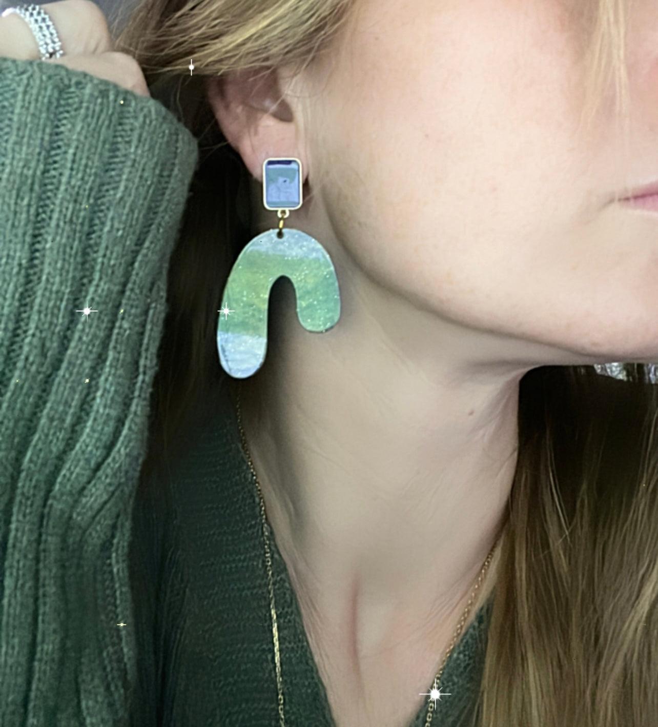 Boucles d’oreilles MURPHY résine galaxy - Créations Uniques - Créations Uniques