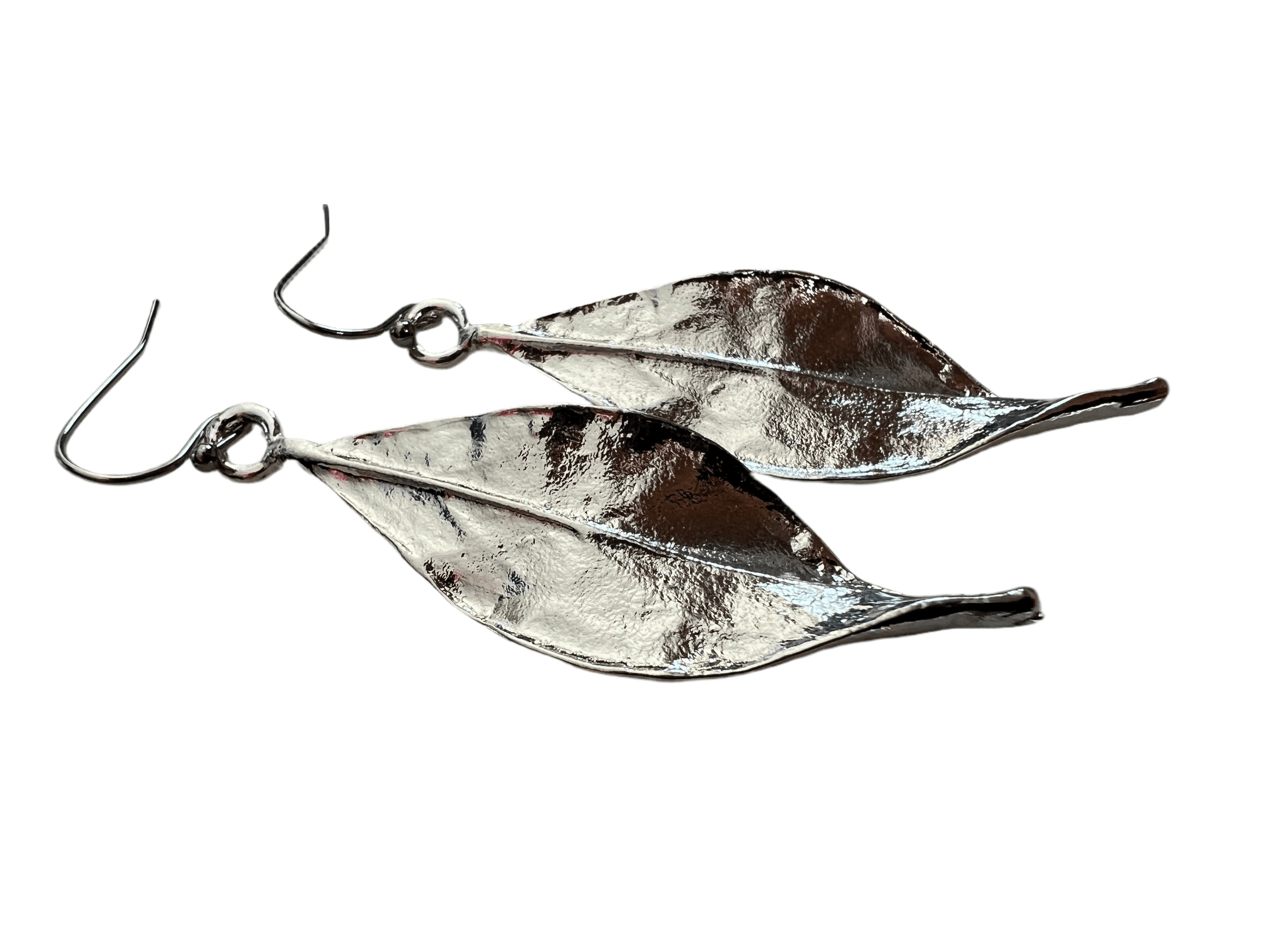 Boucles d’oreilles MALLAURY feuilles argentées - Créations Uniques - Créations Uniques